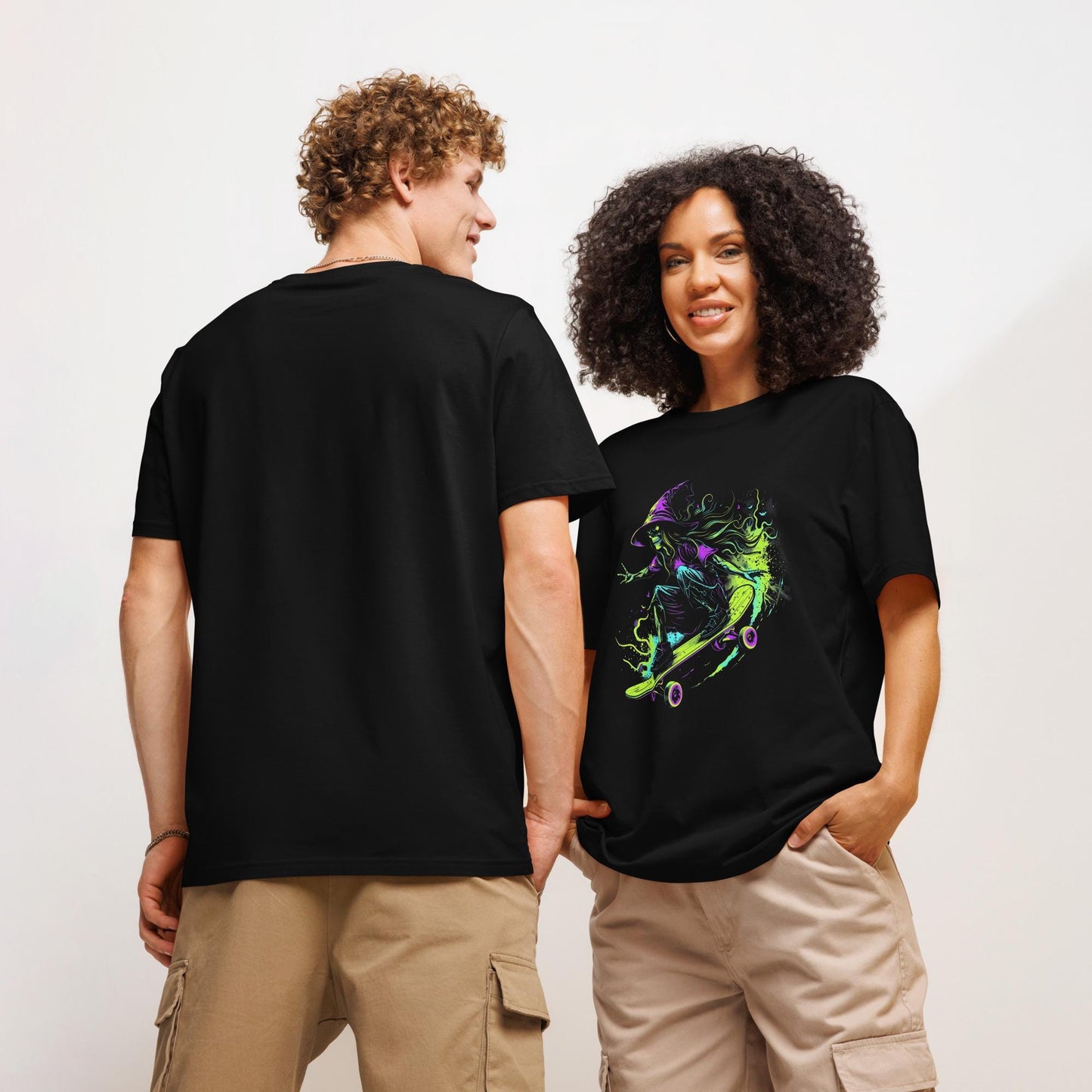 Neon Witch Skateboarding Shirt – Gothic Graphic Tee