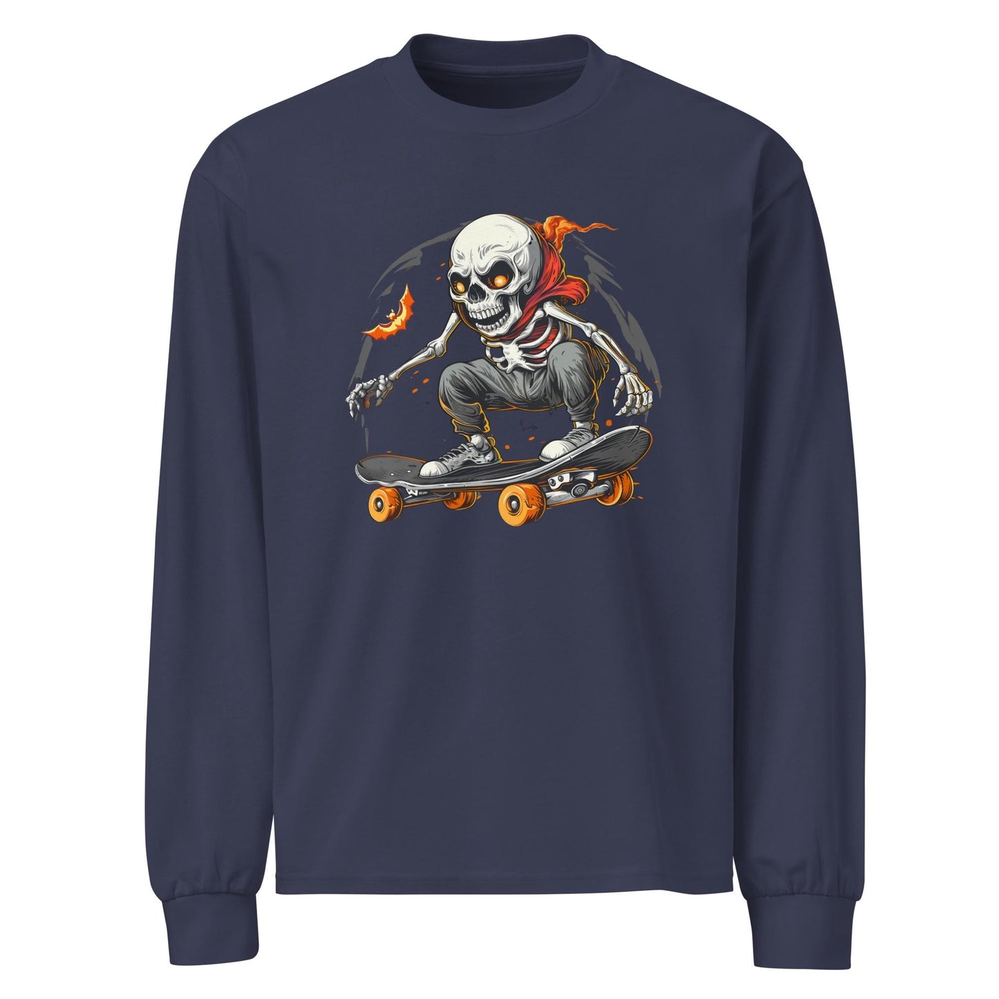 Psycho Skellie Shredder - Halloween Skateboard Premium heavyweight long sleeve shirt