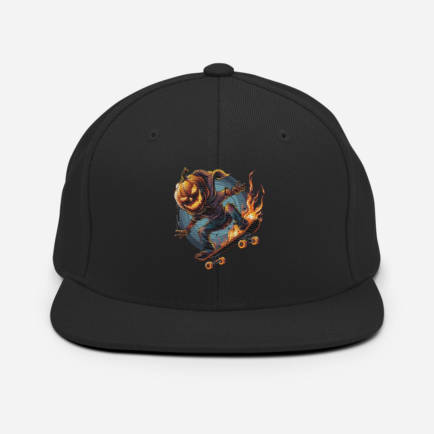 Flaming Jack O’ Lantern Hat – Halloween Skate Snapback