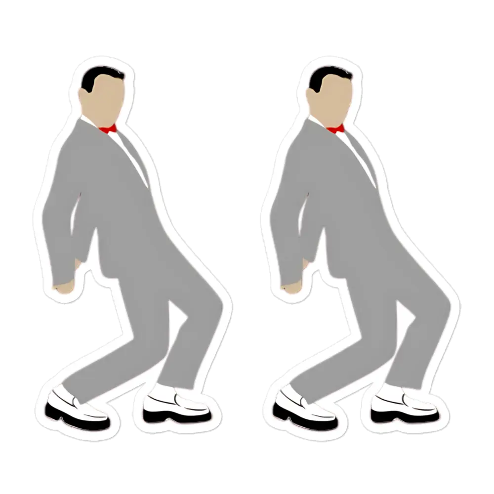 Pee-wee Herman Bubble-free stickers by Retro Splendor Tags: 80s, dance, funny, gift, herman, pee-wee, pee-wee herman, Printful, retro, silhouette, sticker, tequila, tv, vintage RetroSplendor Apparel