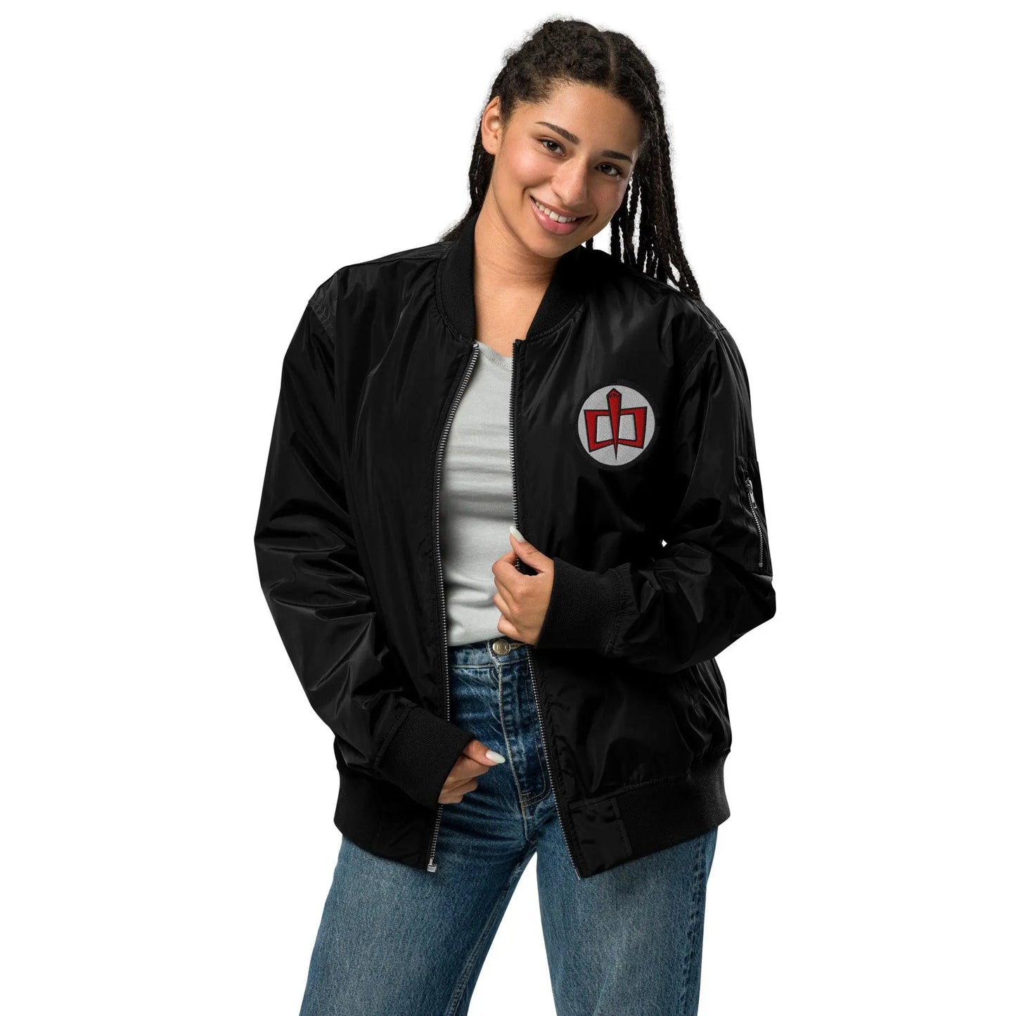 The Greatest American Hero Bomber Jacket - Eco-Friendly Style – Jacket by Threadfast Apparel Tags: 100% recycled polyester, bomber jacket, eco-friendly, Relaxed fit, Rib-knit banding, tv, unisex, Utility pocket on the sleeve RetroSplendor Apparel
