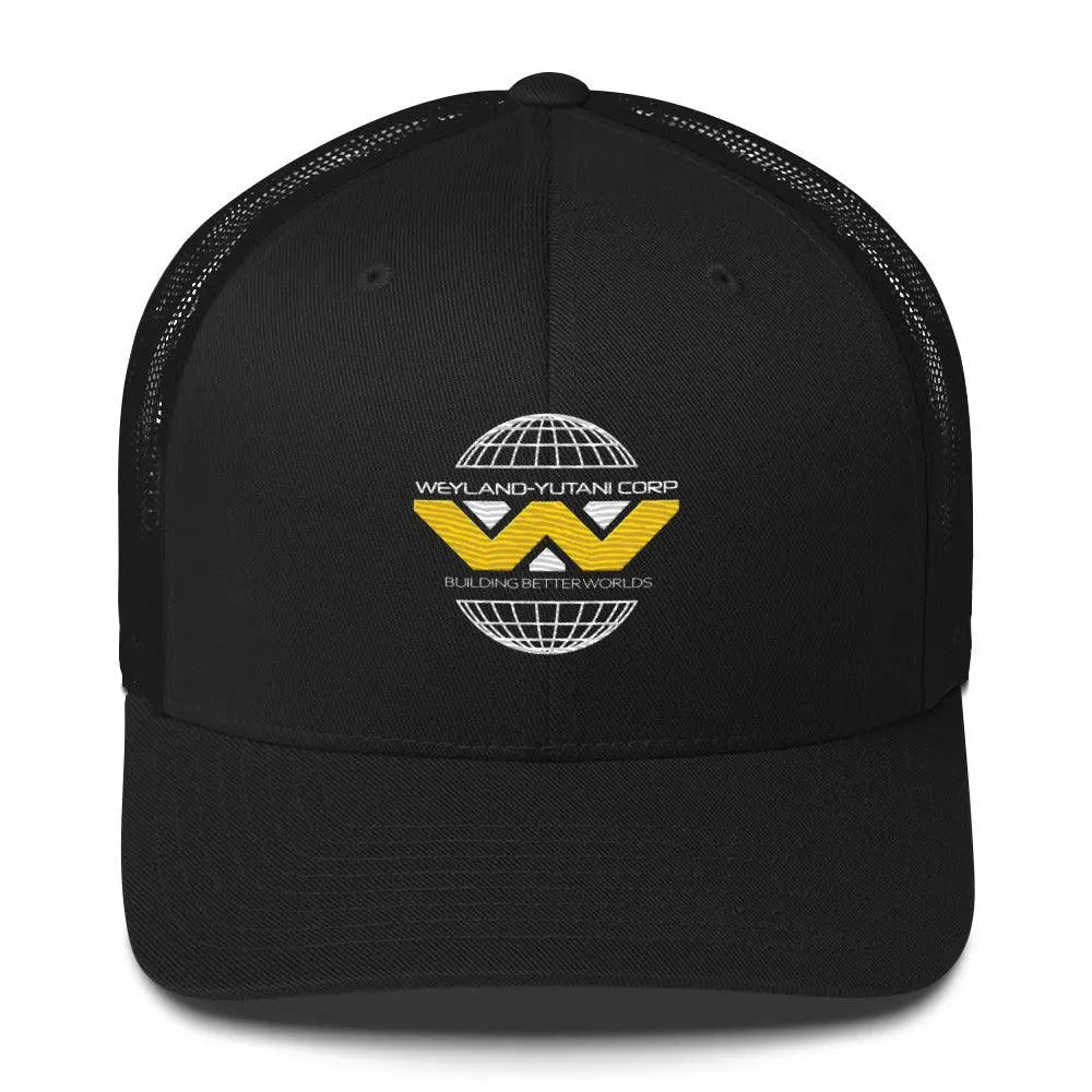 Retro Style Weyland-Yutani Corp Alien Trucker Cap – Hat by Yupoong Tags: 80s, aliens, hat, logo, mesh back, movie, retro, six panel, trucker cap, vintage RetroSplendor Apparel