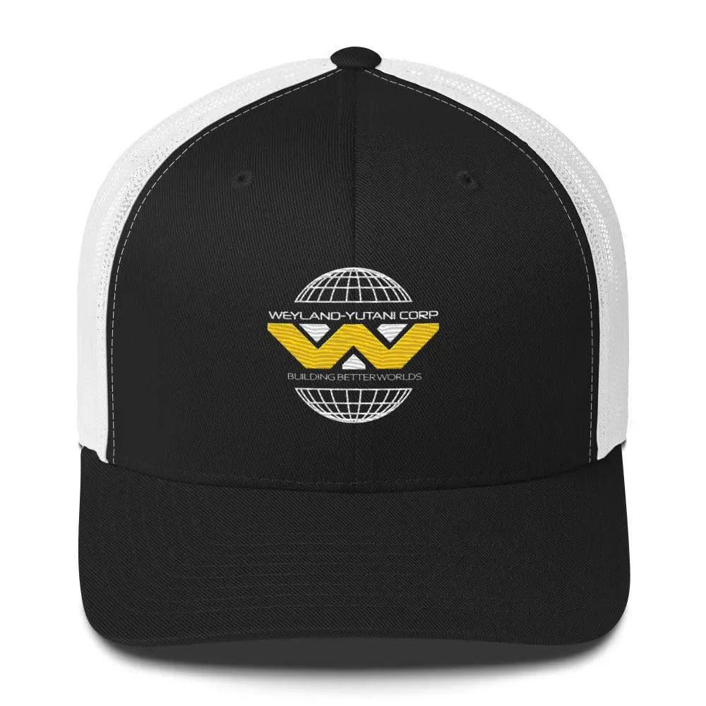 Retro Style Weyland-Yutani Corp Alien Trucker Cap – Hat by Yupoong Tags: 80s, aliens, hat, logo, mesh back, movie, retro, six panel, trucker cap, vintage RetroSplendor Apparel