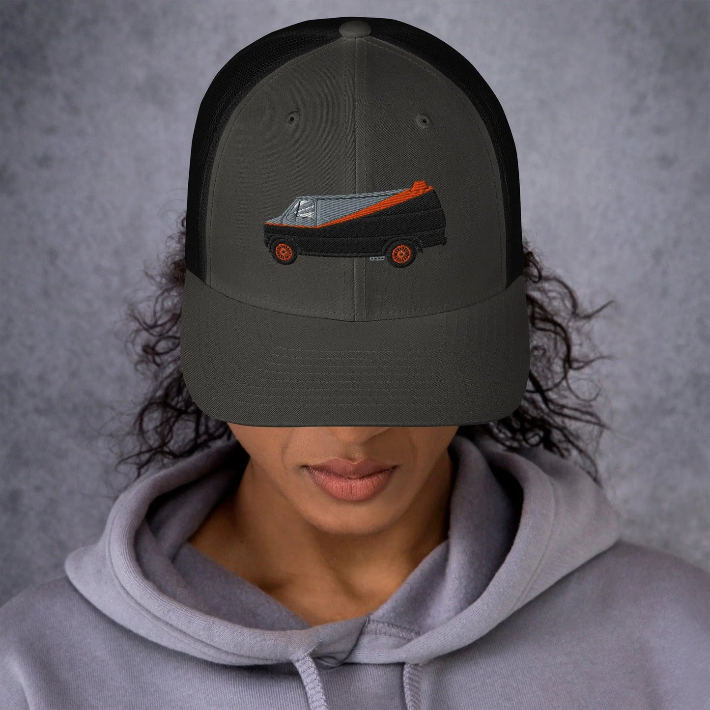 Join the A-Team: Ultimate Trucker Cap Awaits! – Hat by Yupoong Tags: 80s, graphic hat, hat, iconic, mesh back, nostalgia, plastic adjustable closure, six panel cap, trucker cap, tv, unisex, van RetroSplendor Apparel