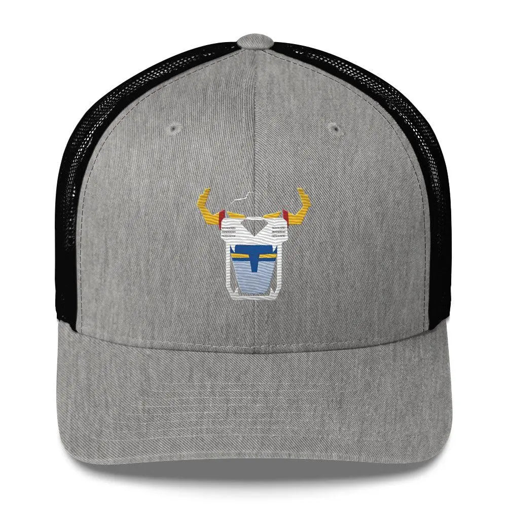 Voltron Power: Ultimate Trucker Cap – Hat by Yupoong Tags: cartoon, hat, mesh back, Plastic adjustable closure, retro, six-panel cap, Structured, trucker cap RetroSplendor Apparel