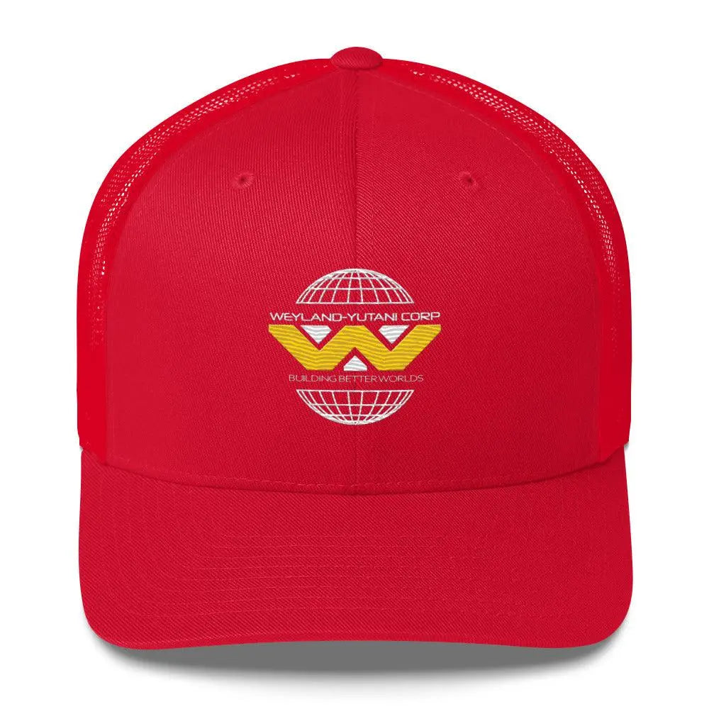Retro Style Weyland-Yutani Corp Alien Trucker Cap – Hat by Yupoong Tags: 80s, aliens, hat, logo, mesh back, movie, retro, six panel, trucker cap, vintage RetroSplendor Apparel