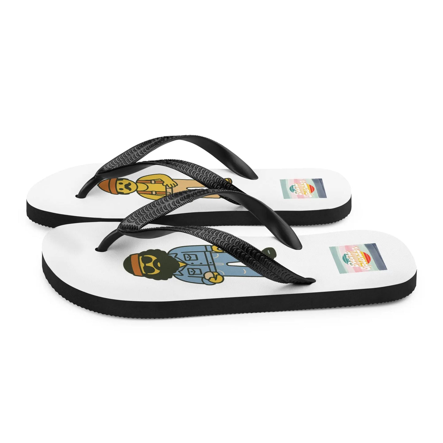 Cheech and Chong - Flip-Flops by Retro Splendor Tags: 70s, cheech and chong, cute, flip flops, movie, original, playschool, Printful, retro, retrosplendor, vintage vibe RetroSplendor Apparel
