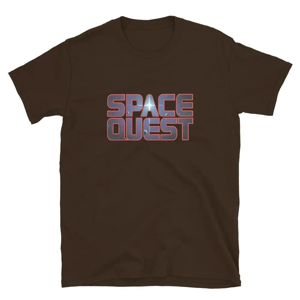 Space Quest Short-Sleeve Tee: Adventure Awaits! – Shirt by Retro Splendor Tags: 80s, gaming, gift, nostalgia, pc gaming, retro, shirt, space, space quest, unisex RetroSplendor Apparel