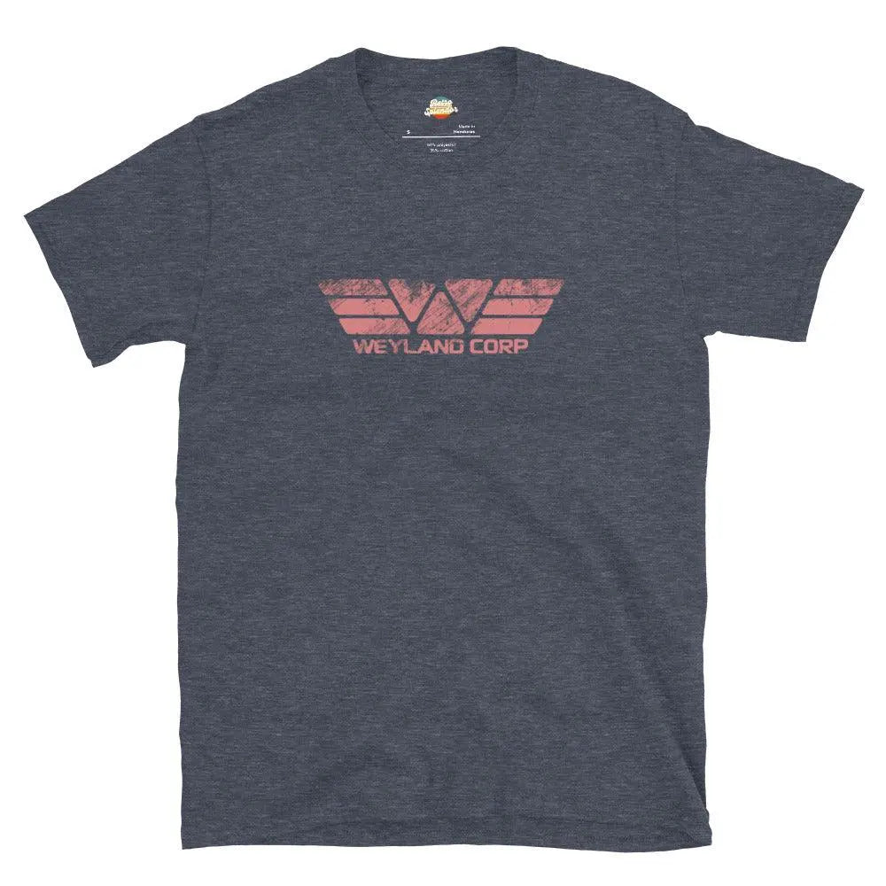 Join the Crew: Weyland Corp Alien Tee – Shirt by Retro Splendor Tags: 100% cotton, 80s, aliens, distressed logo, gift, graphic tee, movie, retro, t-shirt, tee, vintage RetroSplendor Apparel