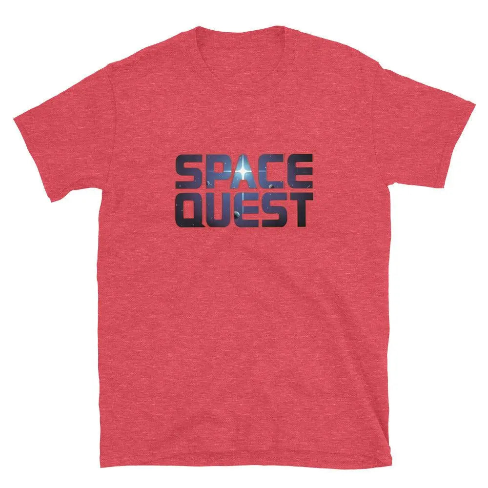 Space Quest Short-Sleeve Tee: Adventure Awaits! – Shirt by Retro Splendor Tags: 80s, gaming, gift, nostalgia, pc gaming, retro, shirt, space, space quest, unisex RetroSplendor Apparel