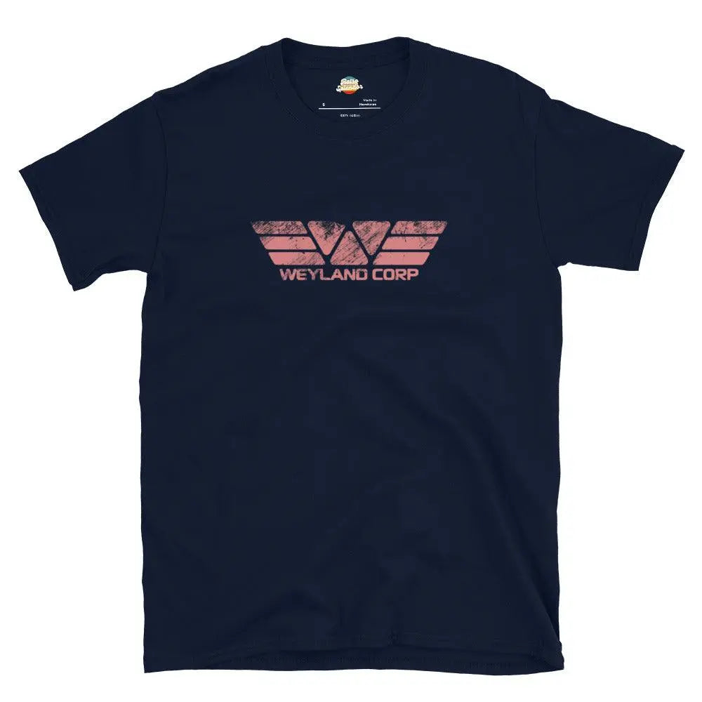 Join the Crew: Weyland Corp Alien Tee – Shirt by Retro Splendor Tags: 100% cotton, 80s, aliens, distressed logo, gift, graphic tee, movie, retro, t-shirt, tee, vintage RetroSplendor Apparel