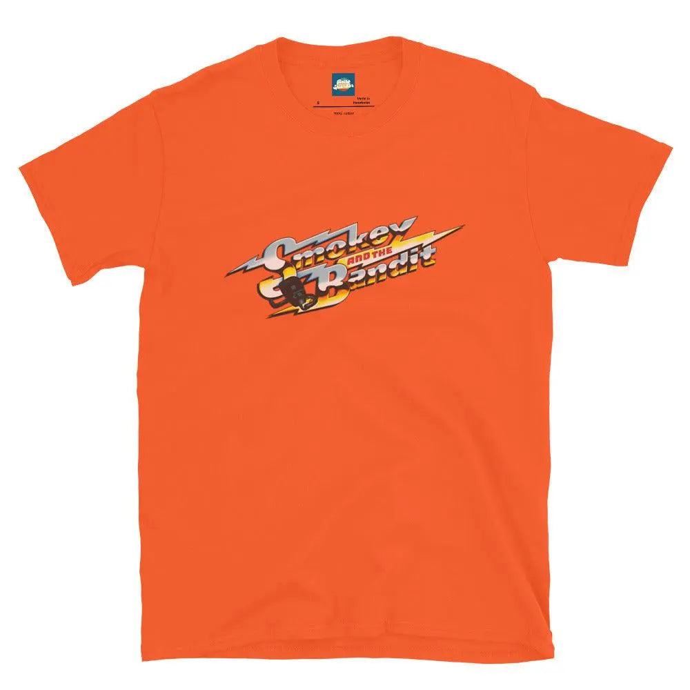Smokey and the Bandit - Short-Sleeve T-Shirt – Shirt by Stanley/Stella Tags: 100% cotton, 80s, graphic tee, movies, nostalgia, polyester blend for some colors, shirt, smokey and bandit RetroSplendor Apparel