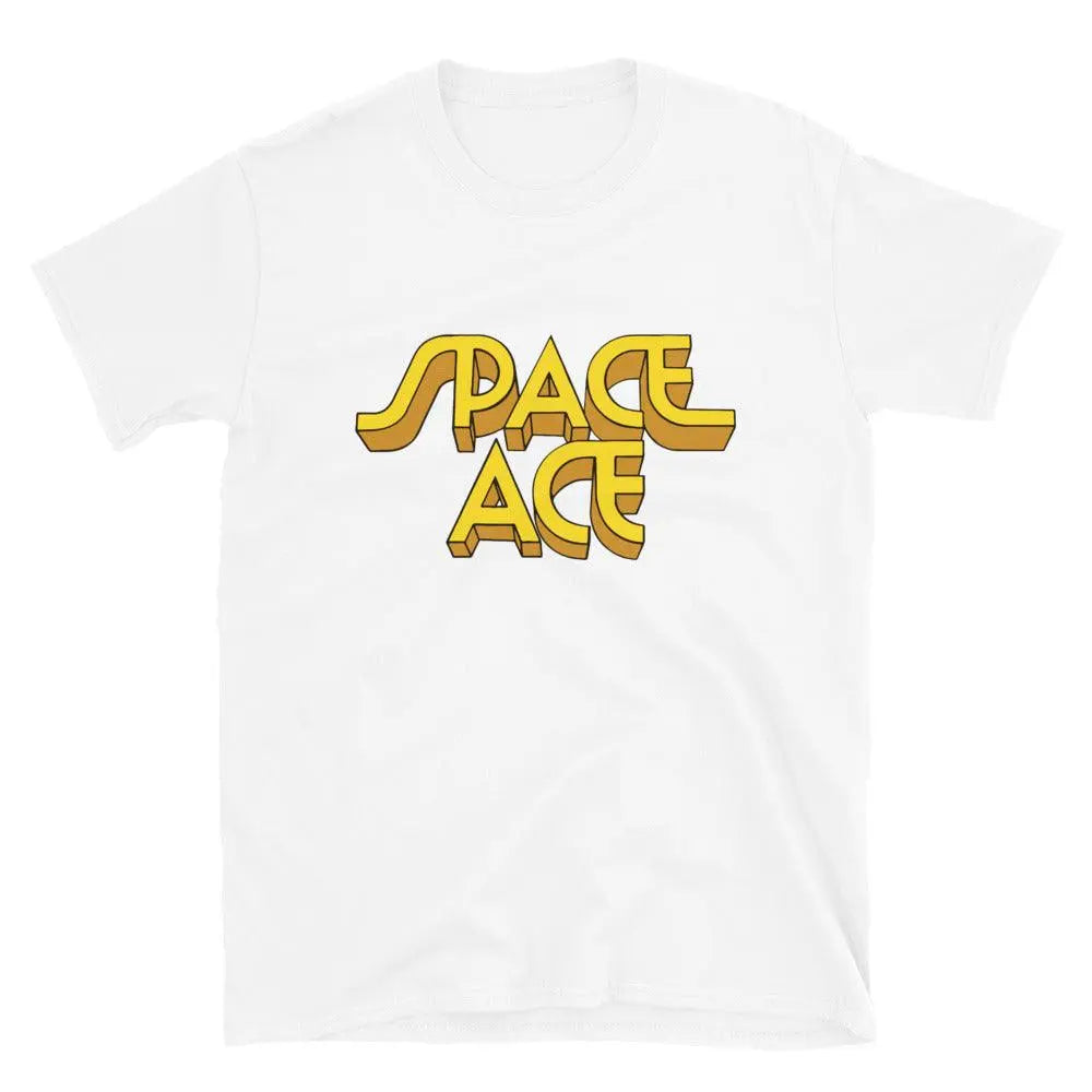Space Ace Short-Sleeve Tee: Adventure Awaits! – Shirt by Retro Splendor Tags: 80s, arcade, gaming, gift, movies, nostalgia, retro, shirt, space, unisex RetroSplendor Apparel