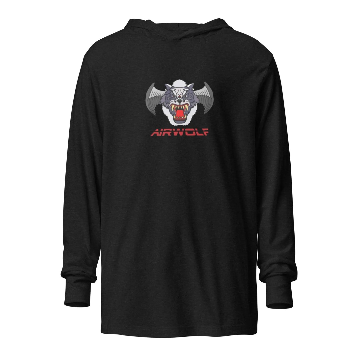 Retro-Style Airwolf Hooded Long-Sleeve Tee in 100% Airlume Combed Cotton – Shirt by Bella + Canvas Tags: 80s, airwolf, cotton, hooded, hoodie, long sleeve, tee, television, tv RetroSplendor Apparel