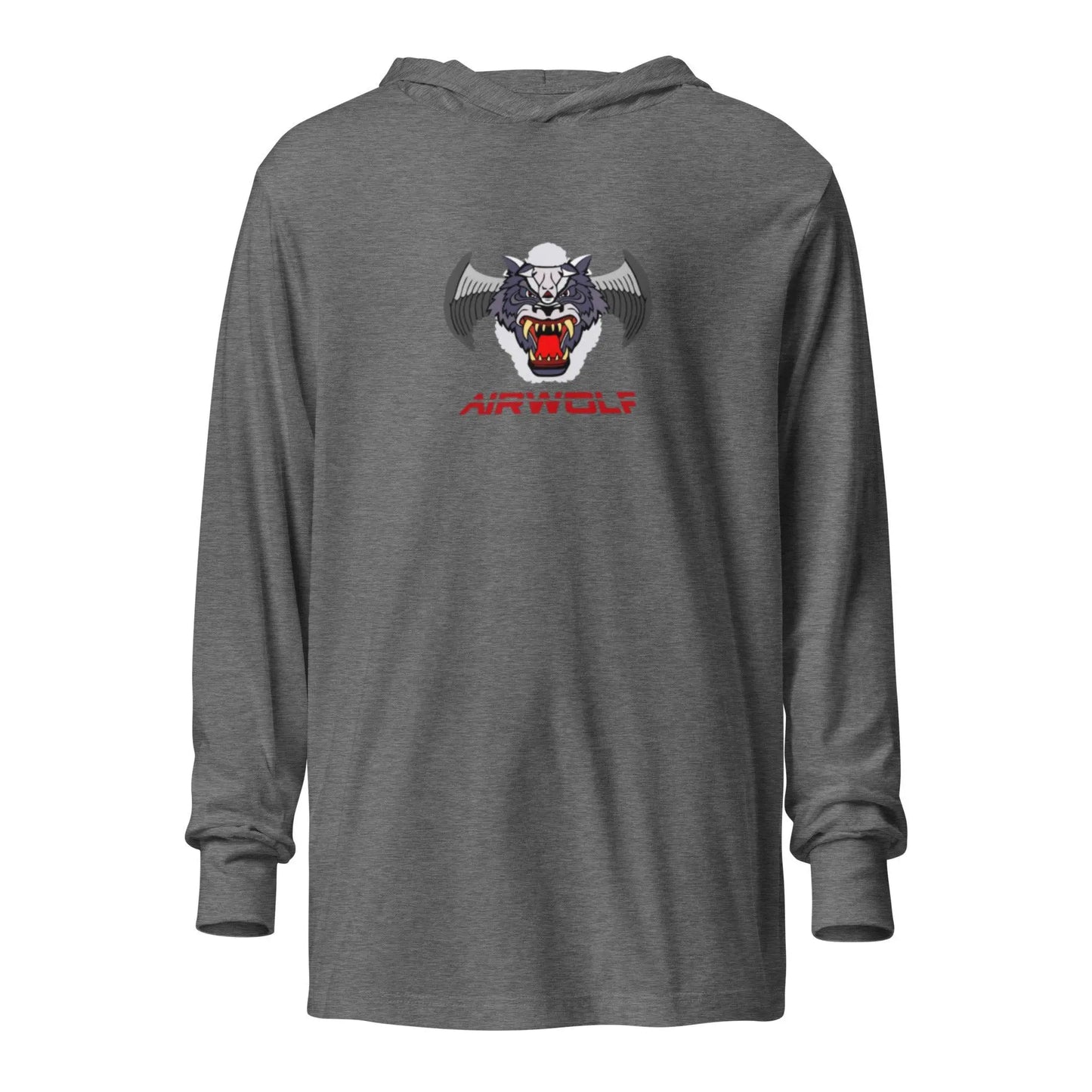 Retro-Style Airwolf Hooded Long-Sleeve Tee in 100% Airlume Combed Cotton – Shirt by Bella + Canvas Tags: 80s, airwolf, cotton, hooded, hoodie, long sleeve, tee, television, tv RetroSplendor Apparel