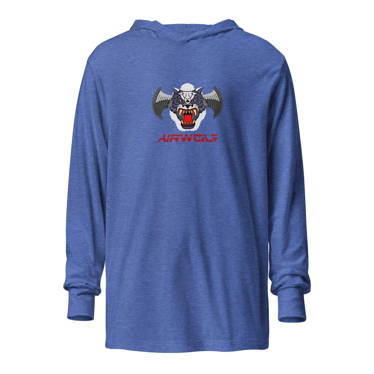Retro-Style Airwolf Hooded Long-Sleeve Tee in 100% Airlume Combed Cotton – Shirt by Bella + Canvas Tags: 80s, airwolf, cotton, hooded, hoodie, long sleeve, tee, television, tv RetroSplendor Apparel