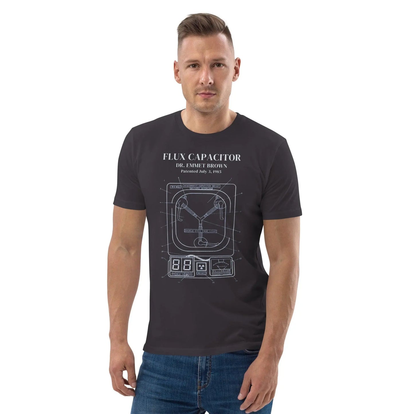 Flux Capacitor Patent - organic cotton t-shirt – Shirt by Stanley/Stella Tags: 100% organic cotton, 80s, doc brown, graphic tee, movie, retro, t-shirt, vintage RetroSplendor Apparel