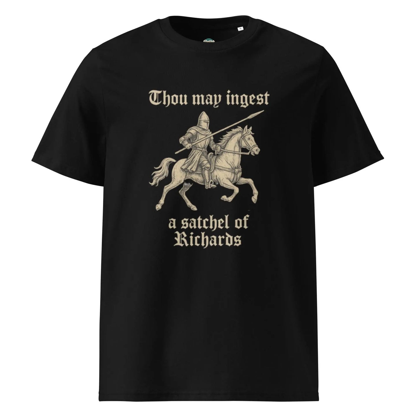 Satchel of Richards - organic cotton t-shirt by Stanley/Stella Tags: 100% Organic Cotton, funny, graphic, graphic tee, knight, medieval, original, retro, vintage, vintage vibe RetroSplendor Apparel