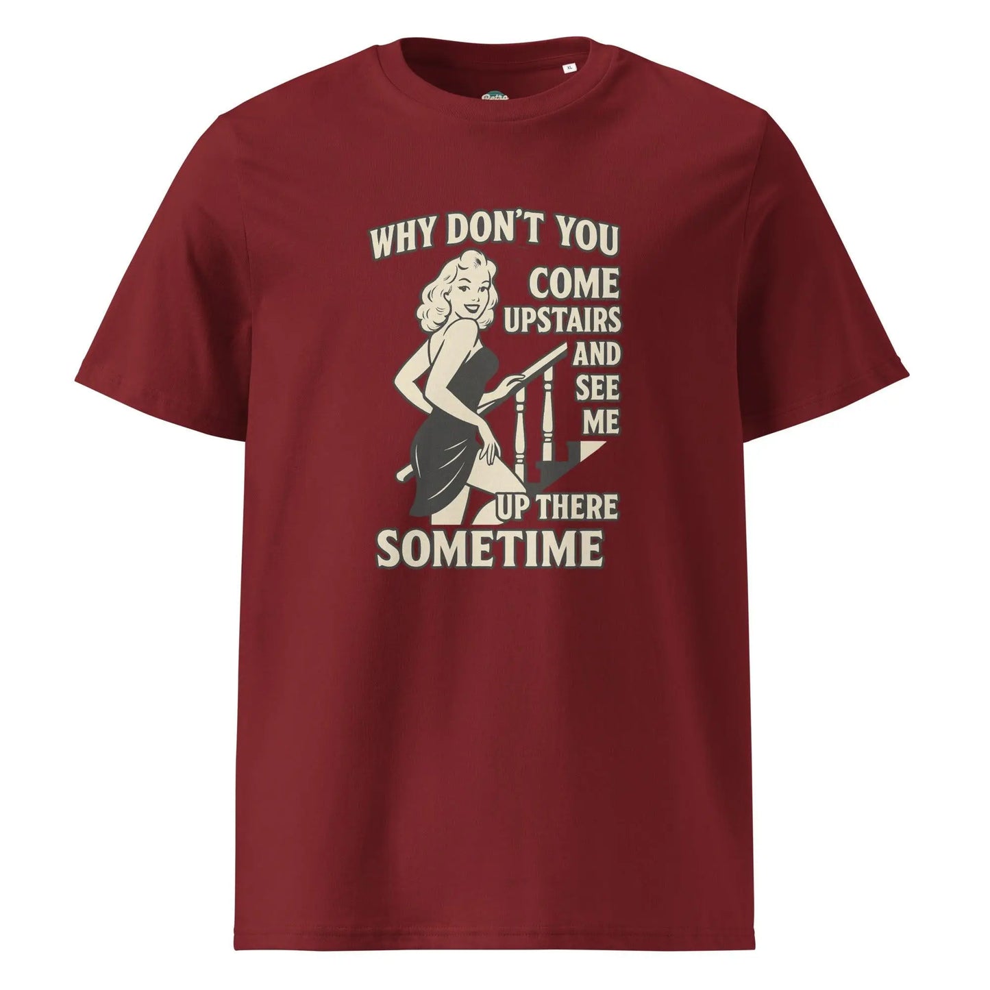 Come upstairs and see me - Organic Cotton T-Shirt by Stanley/Stella Tags: 100% Organic Cotton, funny, graphic, graphic tee, mae west, original, retro, shirt, vintage, vintage vibe RetroSplendor Apparel