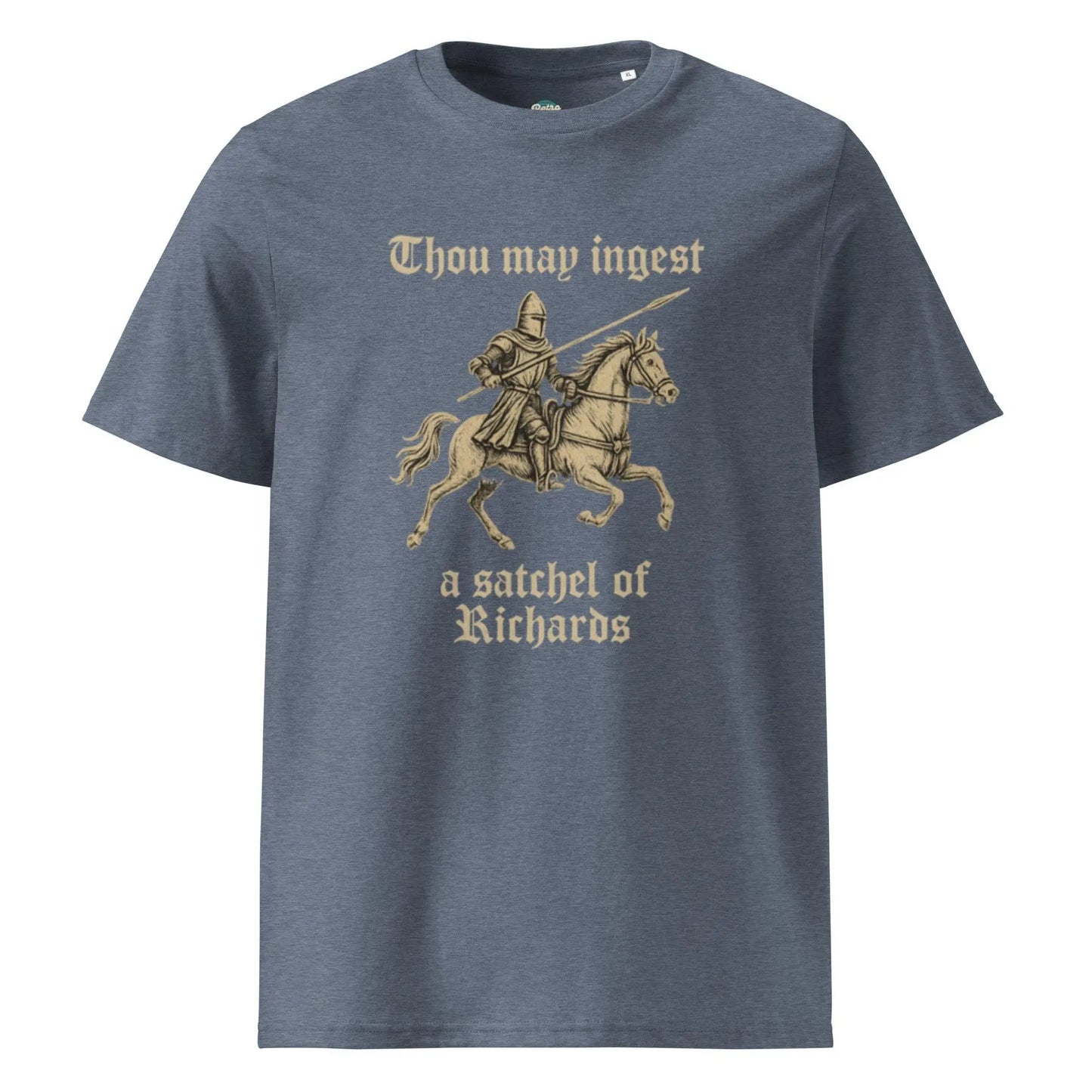 Satchel of Richards - organic cotton t-shirt by Stanley/Stella Tags: 100% Organic Cotton, funny, graphic, graphic tee, knight, medieval, original, retro, vintage, vintage vibe RetroSplendor Apparel