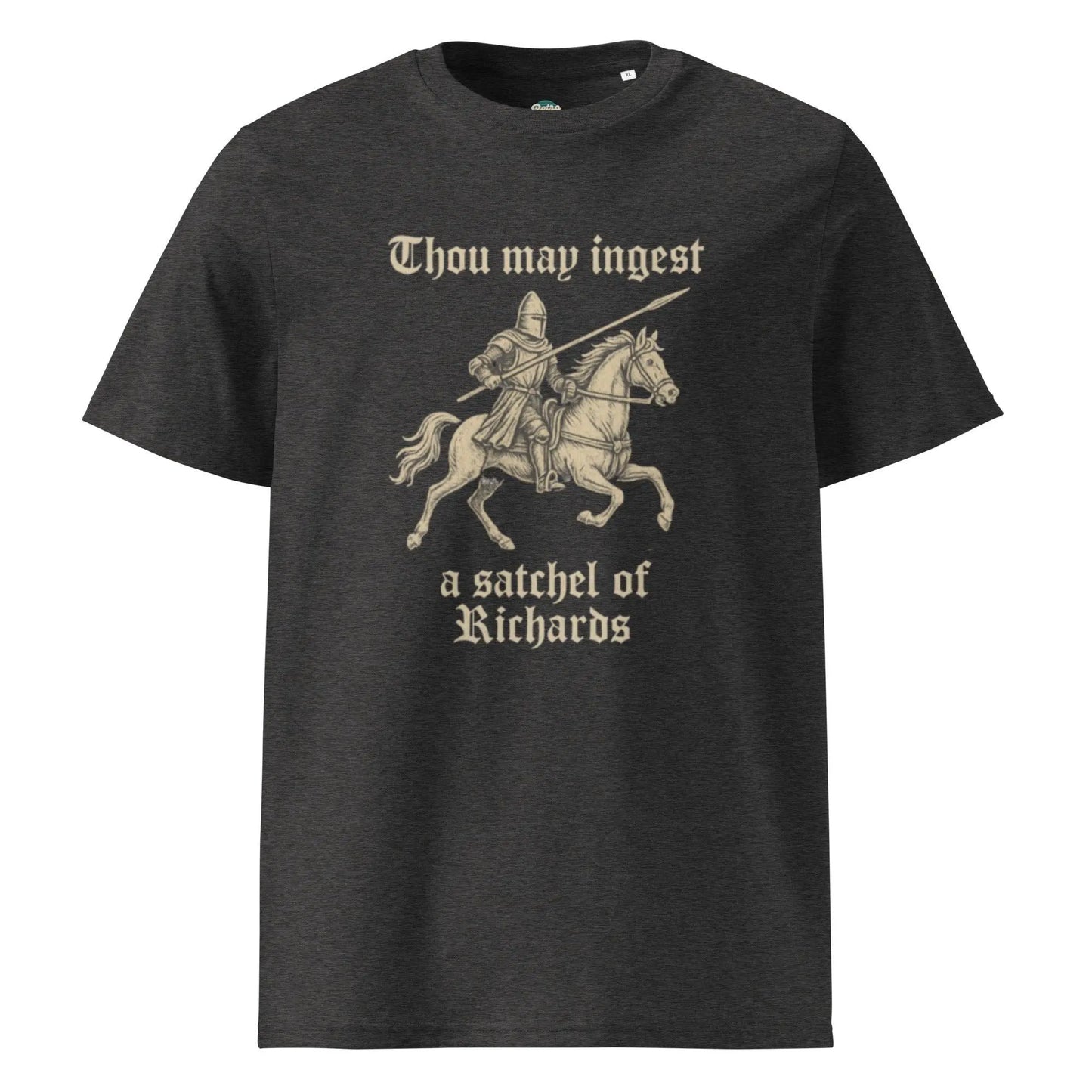 Satchel of Richards - organic cotton t-shirt by Stanley/Stella Tags: 100% Organic Cotton, funny, graphic, graphic tee, knight, medieval, original, retro, vintage, vintage vibe RetroSplendor Apparel