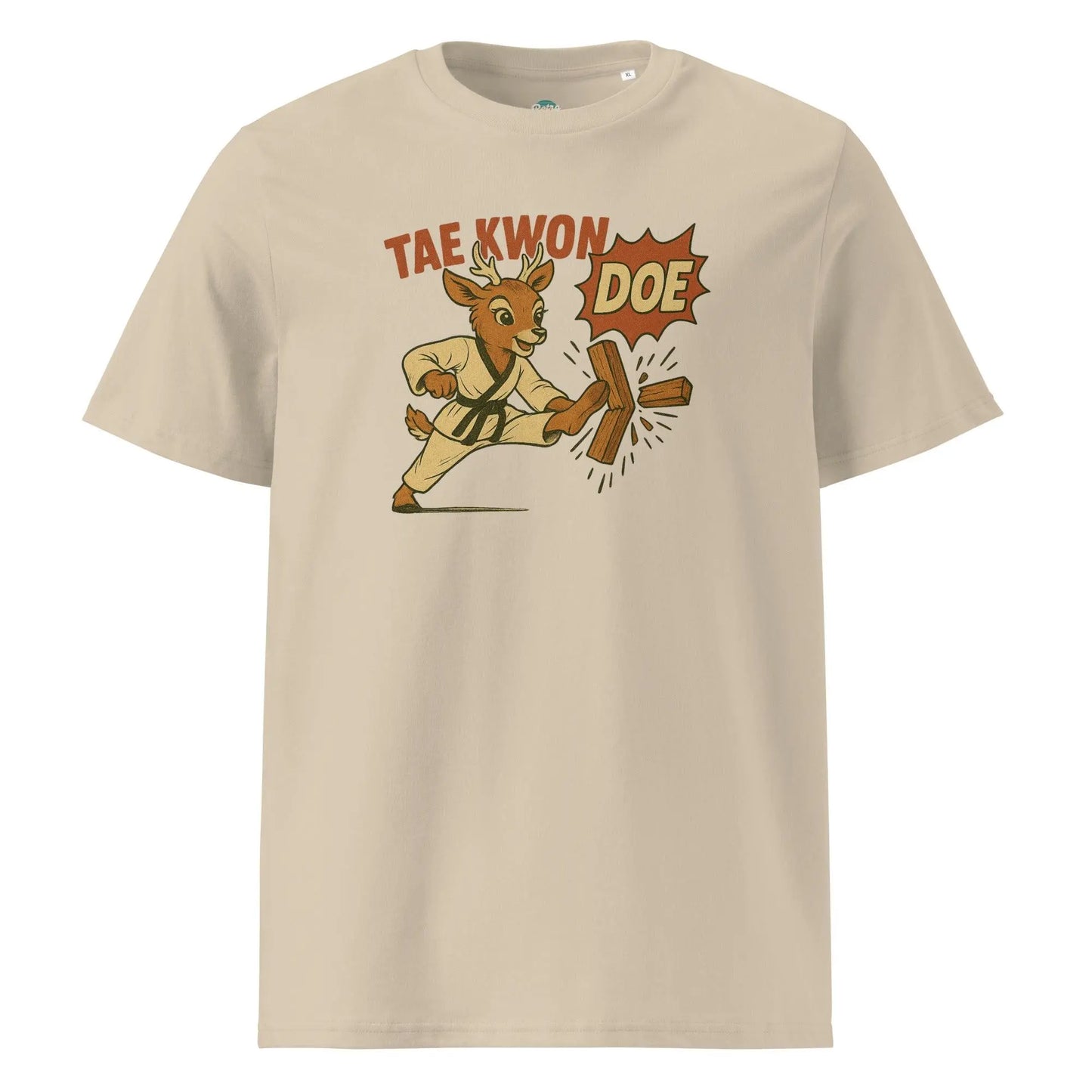 Tae-Kwon-Doe - organic cotton t-shirt by Stanley/Stella Tags: 100% Organic Cotton, deer, doe, funny, graphic, graphic tee, retro, shirt, taekwondo, vintage, vintage vibe RetroSplendor Apparel