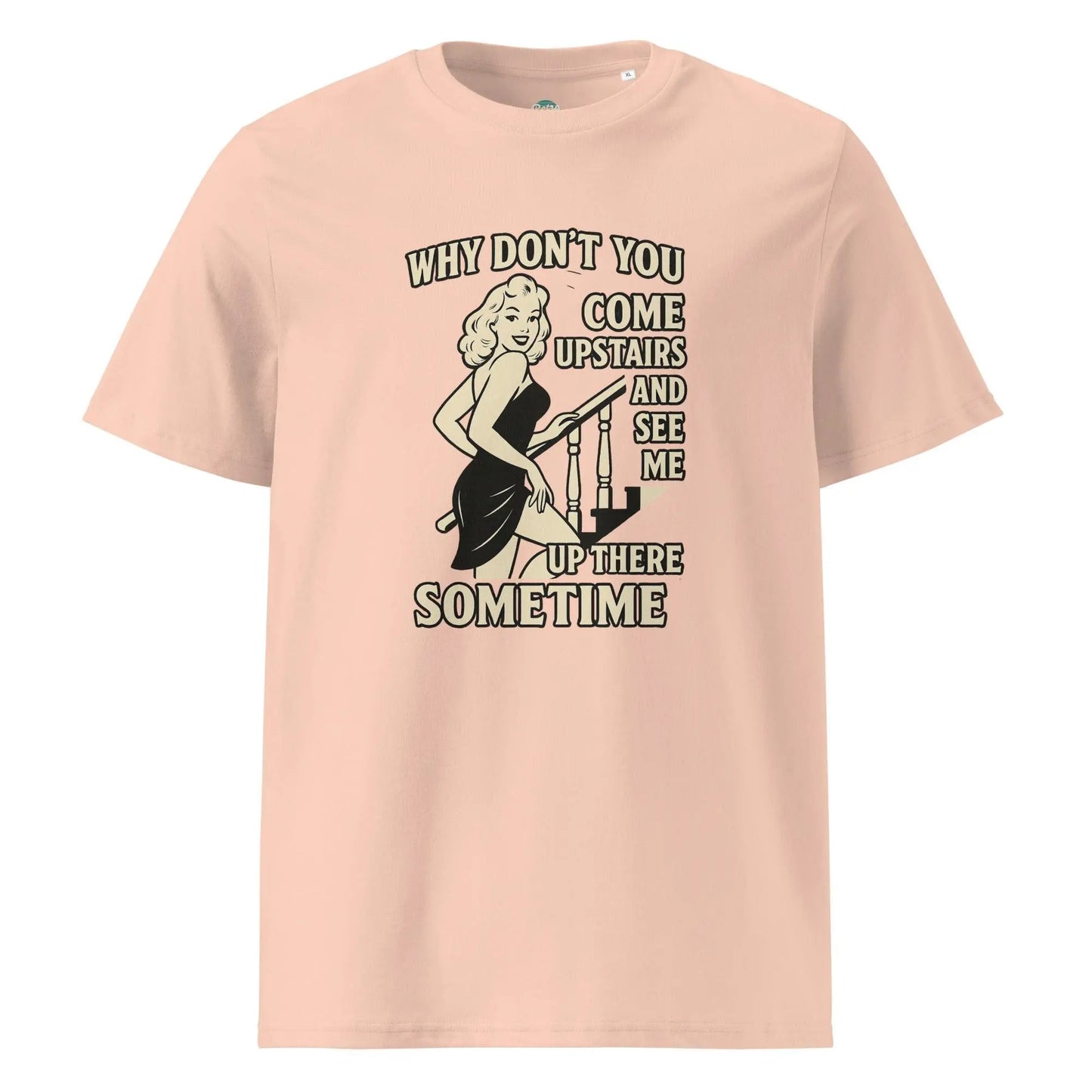 Come upstairs and see me - Organic Cotton T-Shirt by Stanley/Stella Tags: 100% Organic Cotton, funny, graphic, graphic tee, mae west, original, retro, shirt, vintage, vintage vibe RetroSplendor Apparel