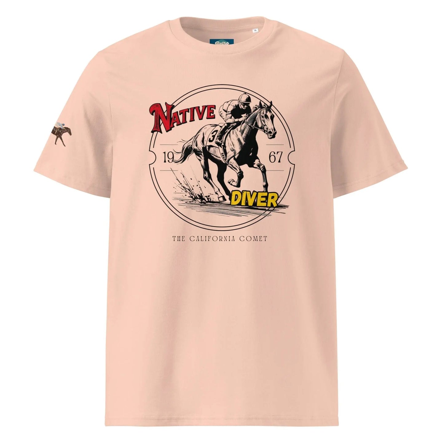 Native Diver - organic cotton t-shirt by Stanley/Stella Tags: 60s, graphic tee, horse, horse racing, native diver, original, retro, retrosplendor, shirt, splendor, t-shirt, unisex, vintage RetroSplendor Apparel