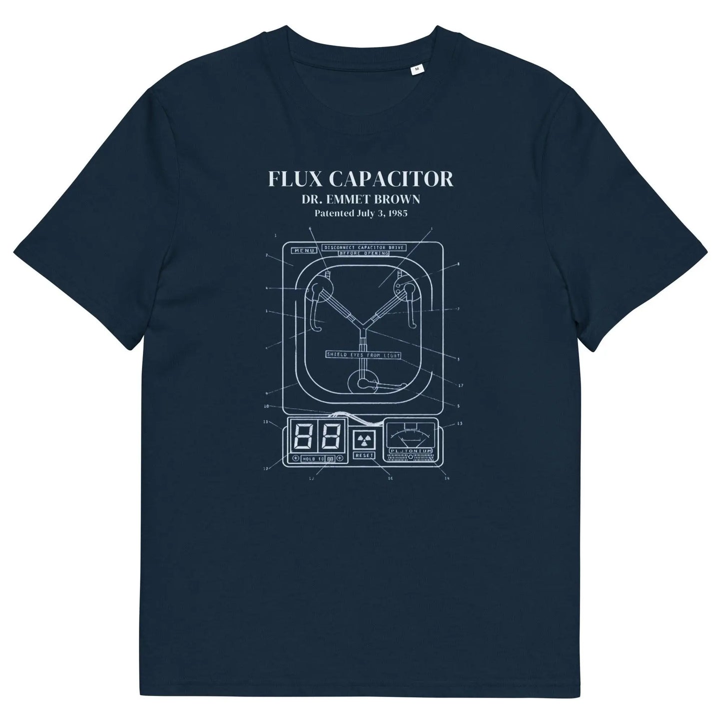 Flux Capacitor Patent - organic cotton t-shirt – Shirt by Stanley/Stella Tags: 100% organic cotton, 80s, doc brown, graphic tee, movie, retro, t-shirt, vintage RetroSplendor Apparel