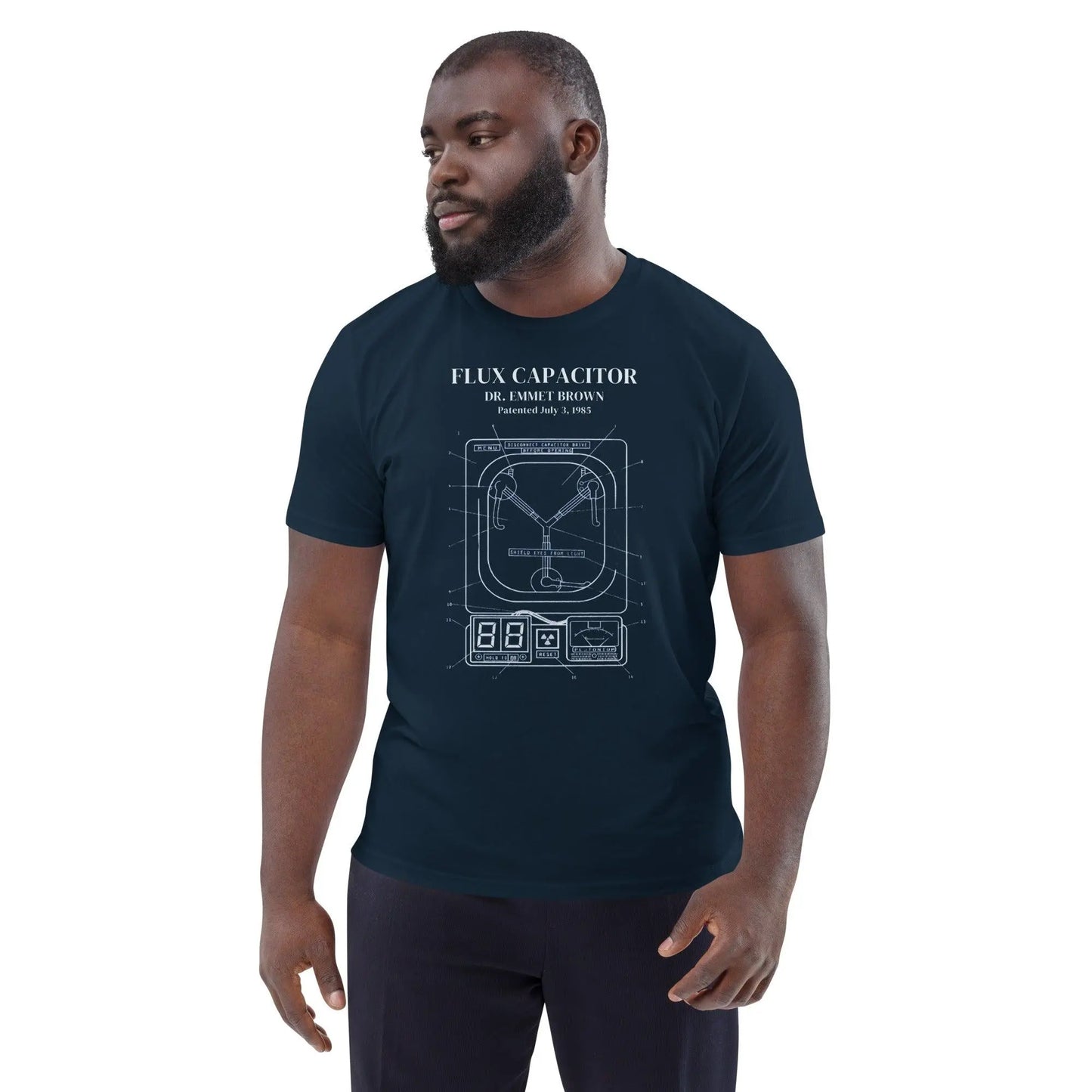 Flux Capacitor Patent - organic cotton t-shirt – Shirt by Stanley/Stella Tags: 100% organic cotton, 80s, doc brown, graphic tee, movie, retro, t-shirt, vintage RetroSplendor Apparel