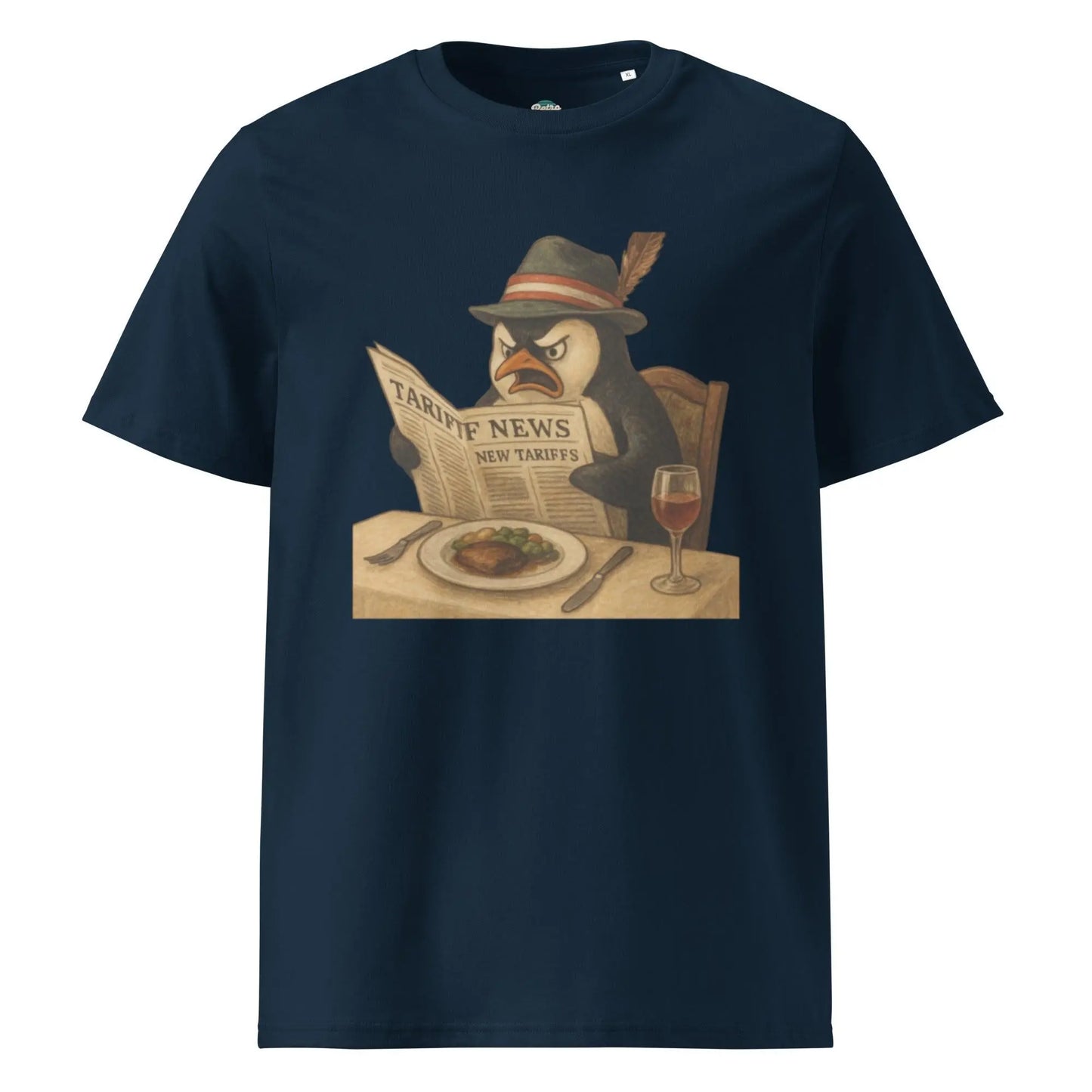 Penguin Tariffs - organic cotton t-shirt by Stanley/Stella Tags: 100% Organic Cotton, graphic, graphic tee, original, penguin, political, retro, tariffs, vintage, vintage vibe RetroSplendor Apparel