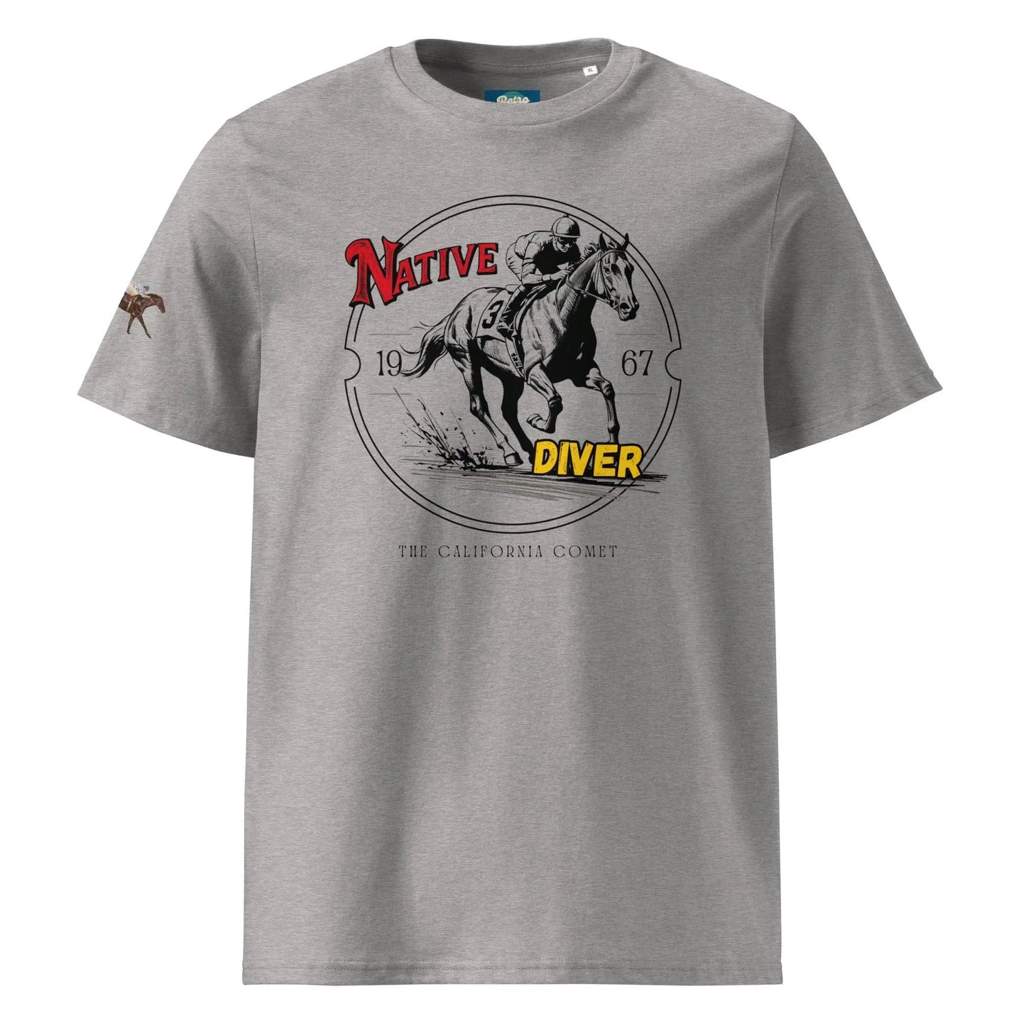 Native Diver - organic cotton t-shirt by Stanley/Stella Tags: 60s, graphic tee, horse, horse racing, native diver, original, retro, retrosplendor, shirt, splendor, t-shirt, unisex, vintage RetroSplendor Apparel