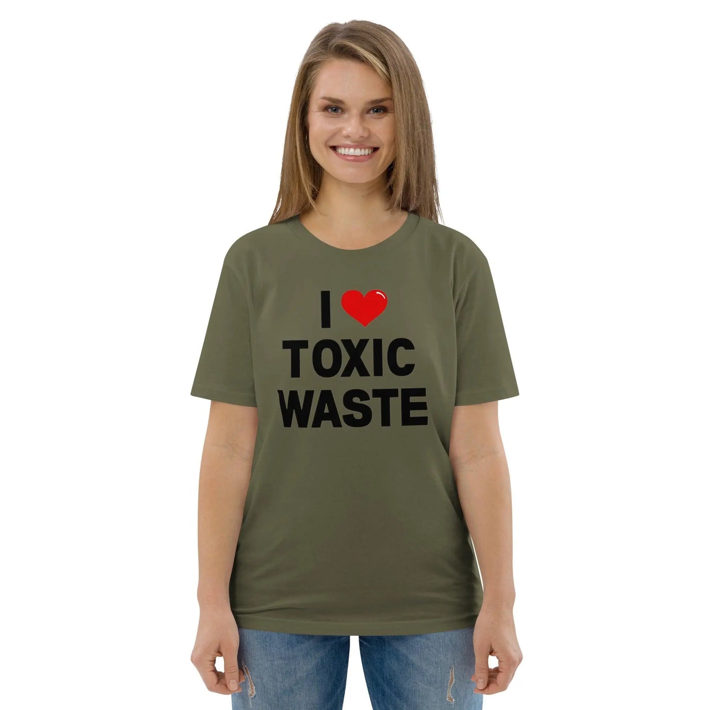 I Love Toxic Waste - Real Genius organic cotton t-shirt – Shirt by Stanley/Stella Tags: 100% organic cotton, 80s, movie, Real Genius, retro, slogan, tee, Val Kilmer, vintage RetroSplendor Apparel