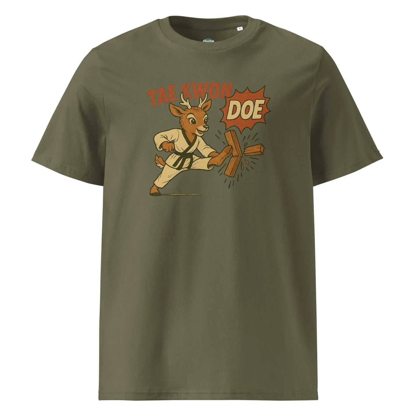 Tae-Kwon-Doe - organic cotton t-shirt by Stanley/Stella Tags: 100% Organic Cotton, deer, doe, funny, graphic, graphic tee, retro, shirt, taekwondo, vintage, vintage vibe RetroSplendor Apparel