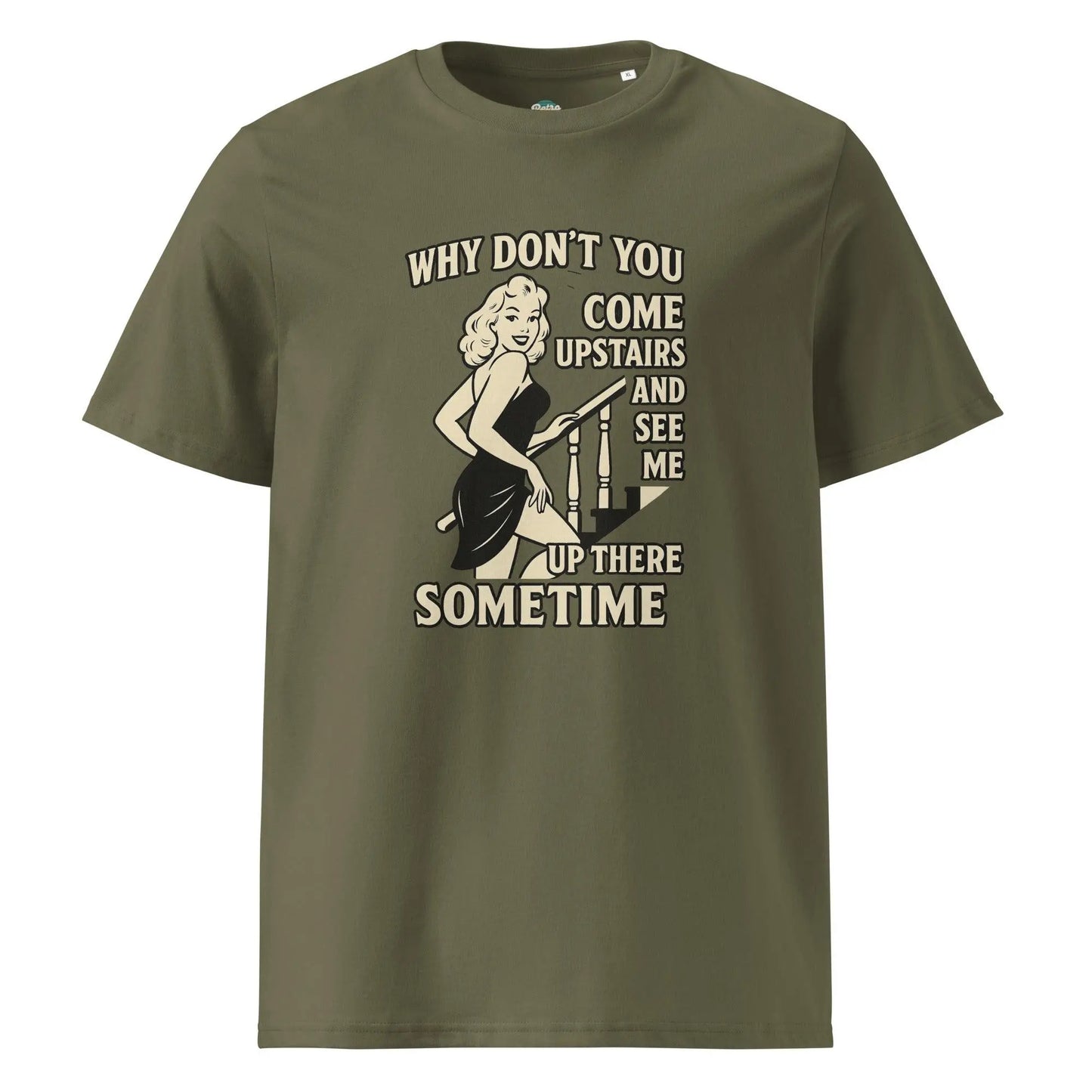 Come upstairs and see me - Organic Cotton T-Shirt by Stanley/Stella Tags: 100% Organic Cotton, funny, graphic, graphic tee, mae west, original, retro, shirt, vintage, vintage vibe RetroSplendor Apparel