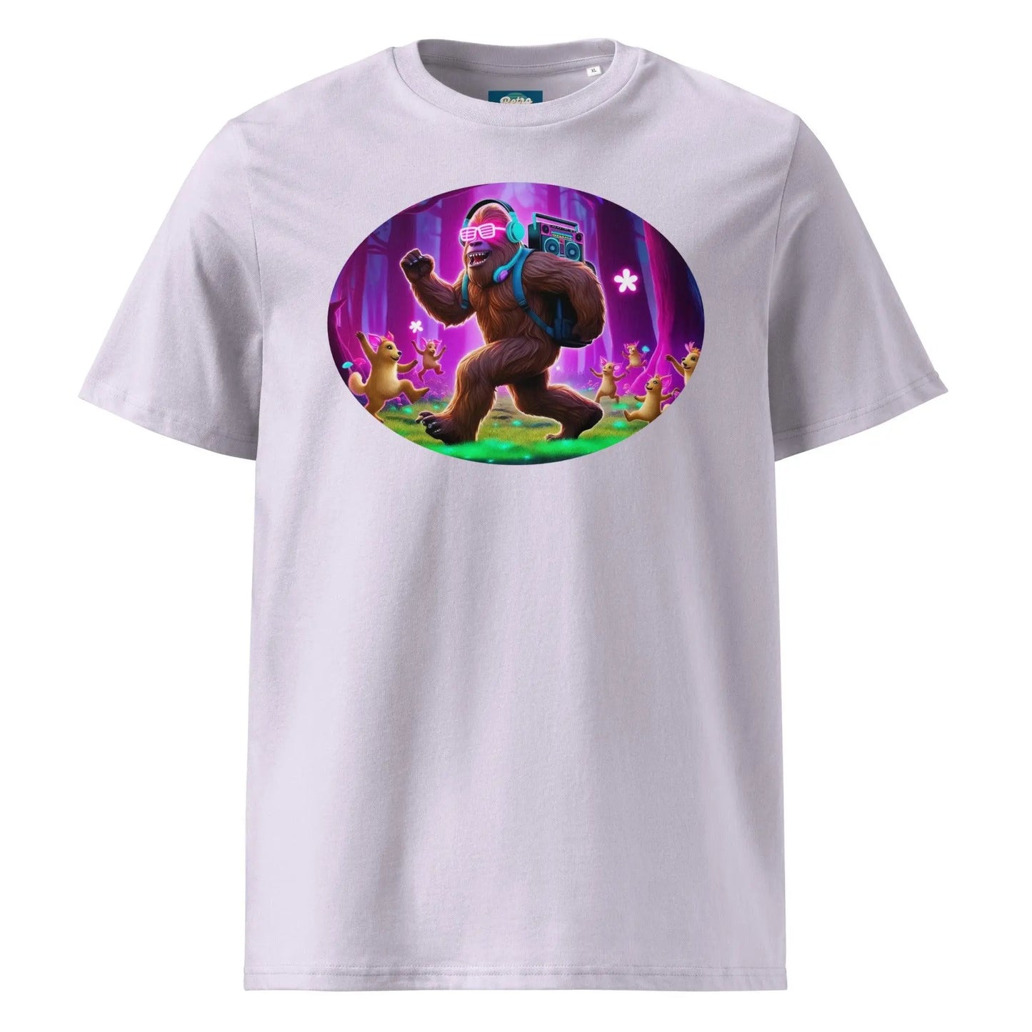 Neon Sasquatch - organic cotton t-shirt by Stanley/Stella Tags: 80s, 90s, art, dj, graphic tee, neon, original, retro, retrosplendor, sasquatch, splendor, unisex, vintage RetroSplendor Apparel