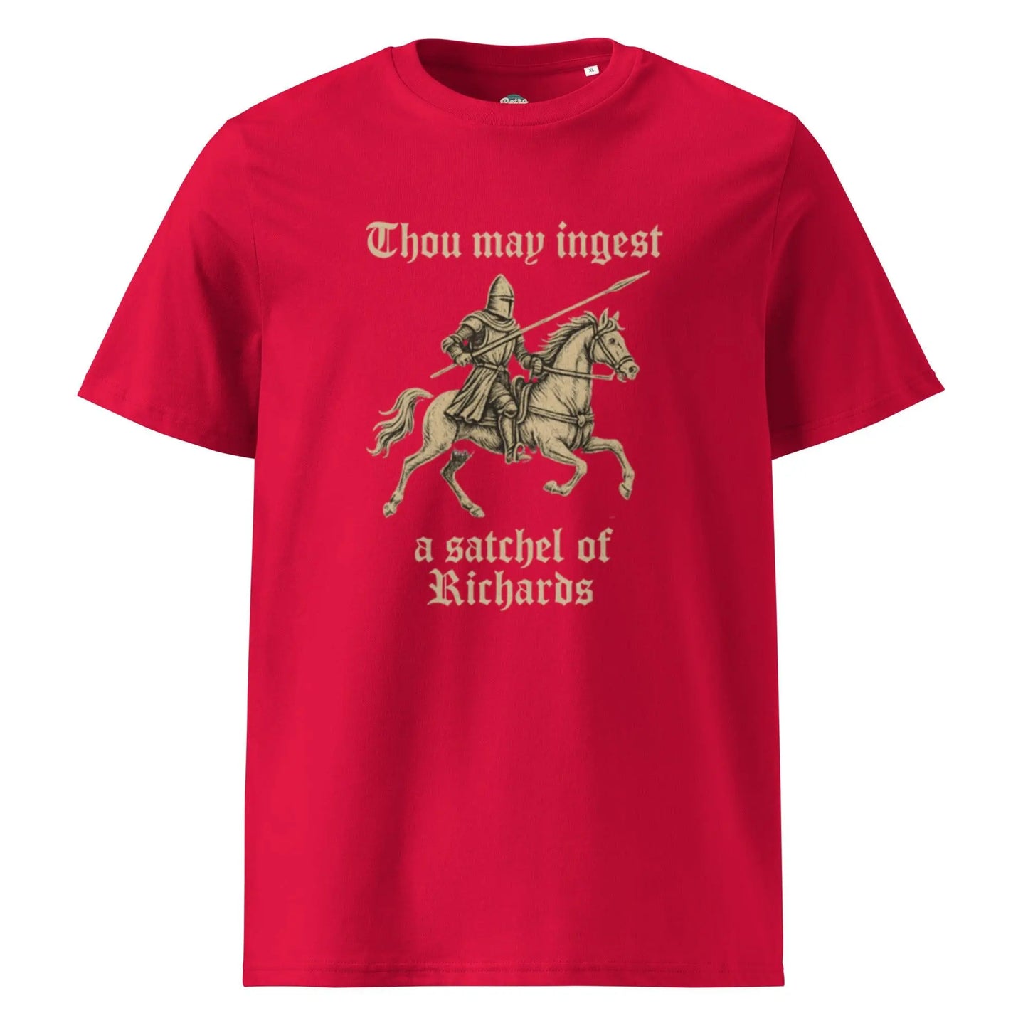 Satchel of Richards - organic cotton t-shirt by Stanley/Stella Tags: 100% Organic Cotton, funny, graphic, graphic tee, knight, medieval, original, retro, vintage, vintage vibe RetroSplendor Apparel