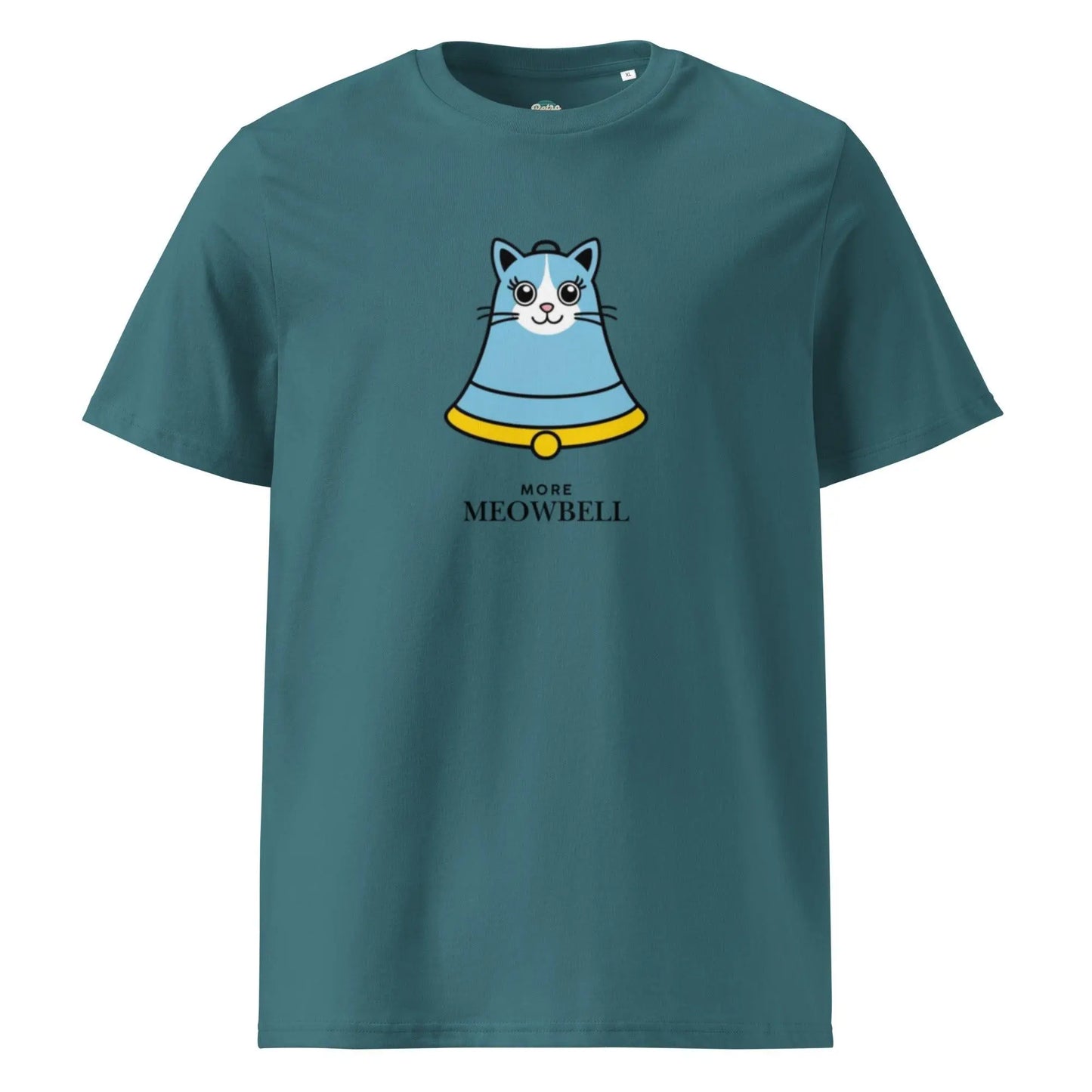 More Meowbell - organic cotton t-shirt by Stanley/Stella Tags: 100% Organic Cotton, cat, funny, graphic, graphic tee, meow, more cowbell, original, retro, shirt, vintage, vintage vibe RetroSplendor Apparel