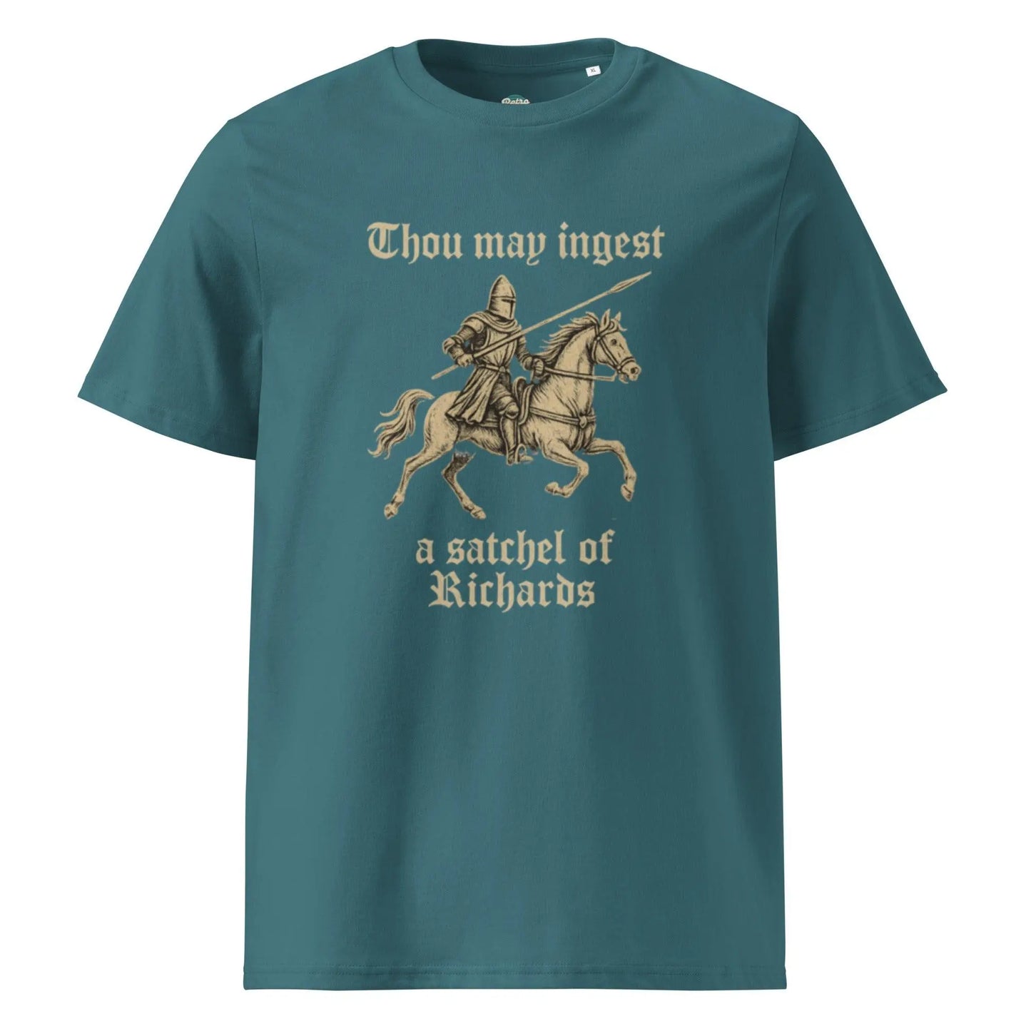 Satchel of Richards - organic cotton t-shirt by Stanley/Stella Tags: 100% Organic Cotton, funny, graphic, graphic tee, knight, medieval, original, retro, vintage, vintage vibe RetroSplendor Apparel
