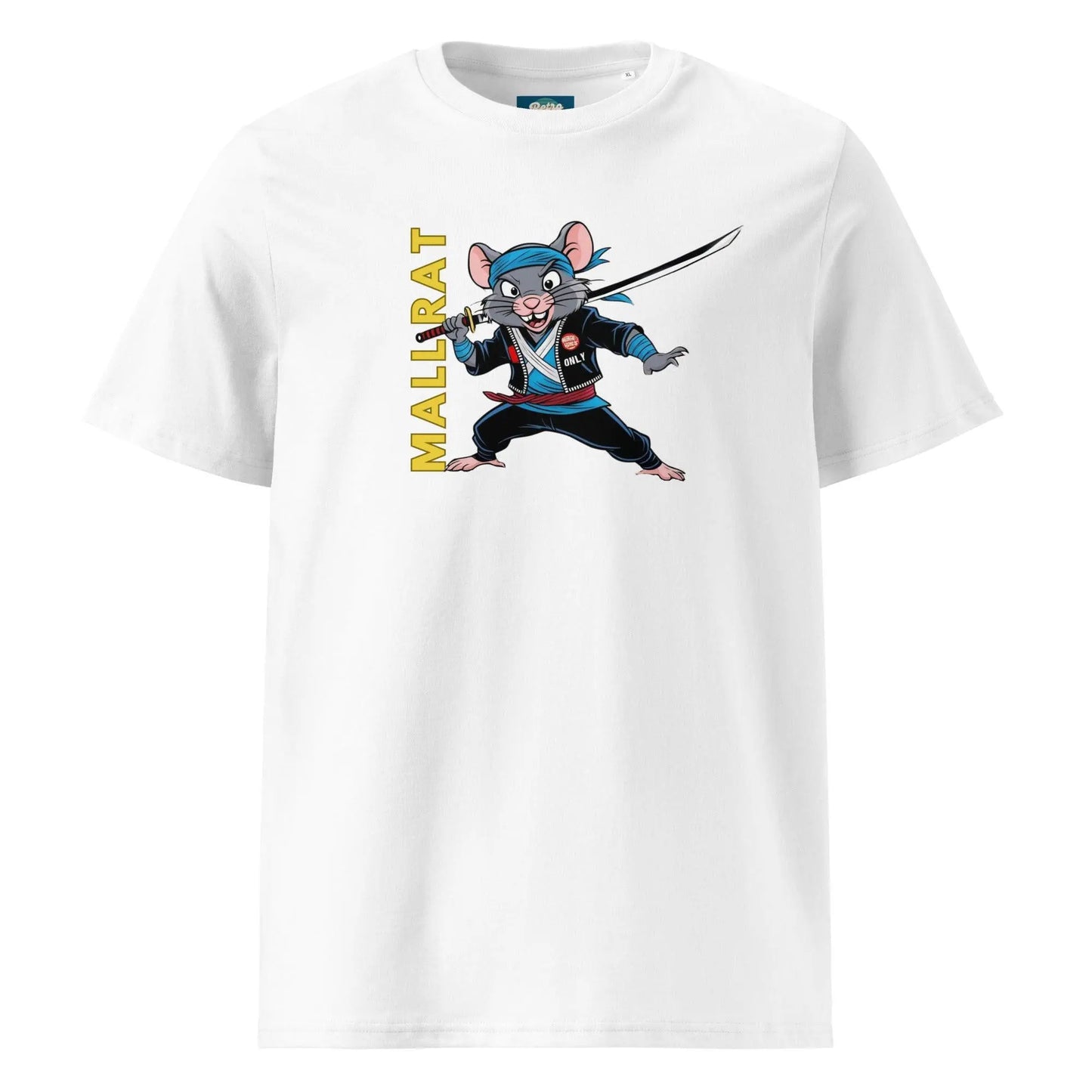 Mallrat Samurai - organic cotton t-shirt by Stanley/Stella Tags: 80s, art, graphic tee, mall, original, rat, retro, retrosplendor, samurai, splendor, unisex, vintage RetroSplendor Apparel