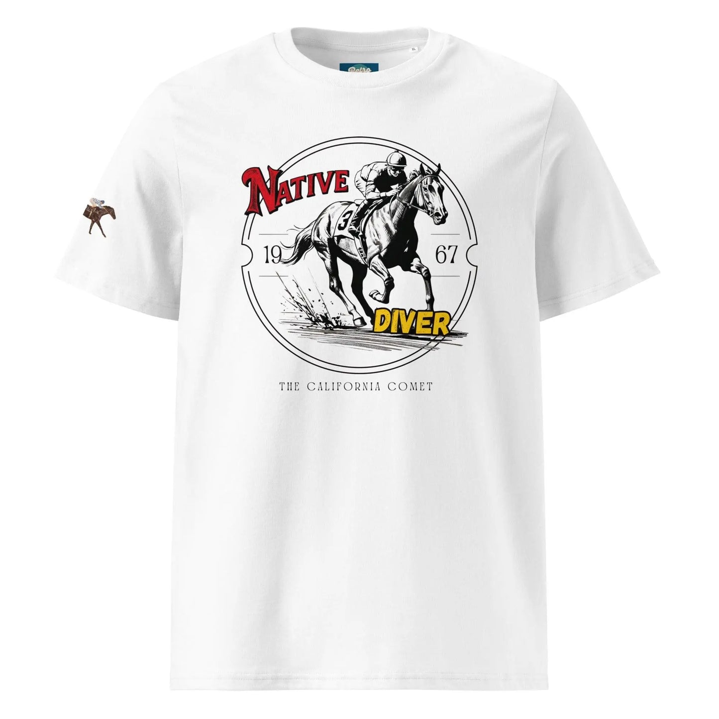 Native Diver - organic cotton t-shirt by Stanley/Stella Tags: 60s, graphic tee, horse, horse racing, native diver, original, retro, retrosplendor, shirt, splendor, t-shirt, unisex, vintage RetroSplendor Apparel