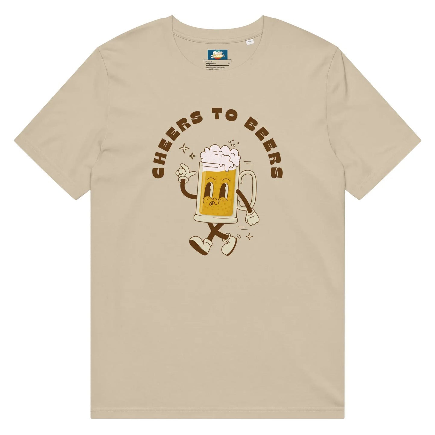 Cheers to Beers - Unisex organic mid-light t-shirt by Stanley/Stella Tags: beer, cheers, graphic, men, original, Printful, retro, shirt, tee, unisex, vintage RetroSplendor Apparel