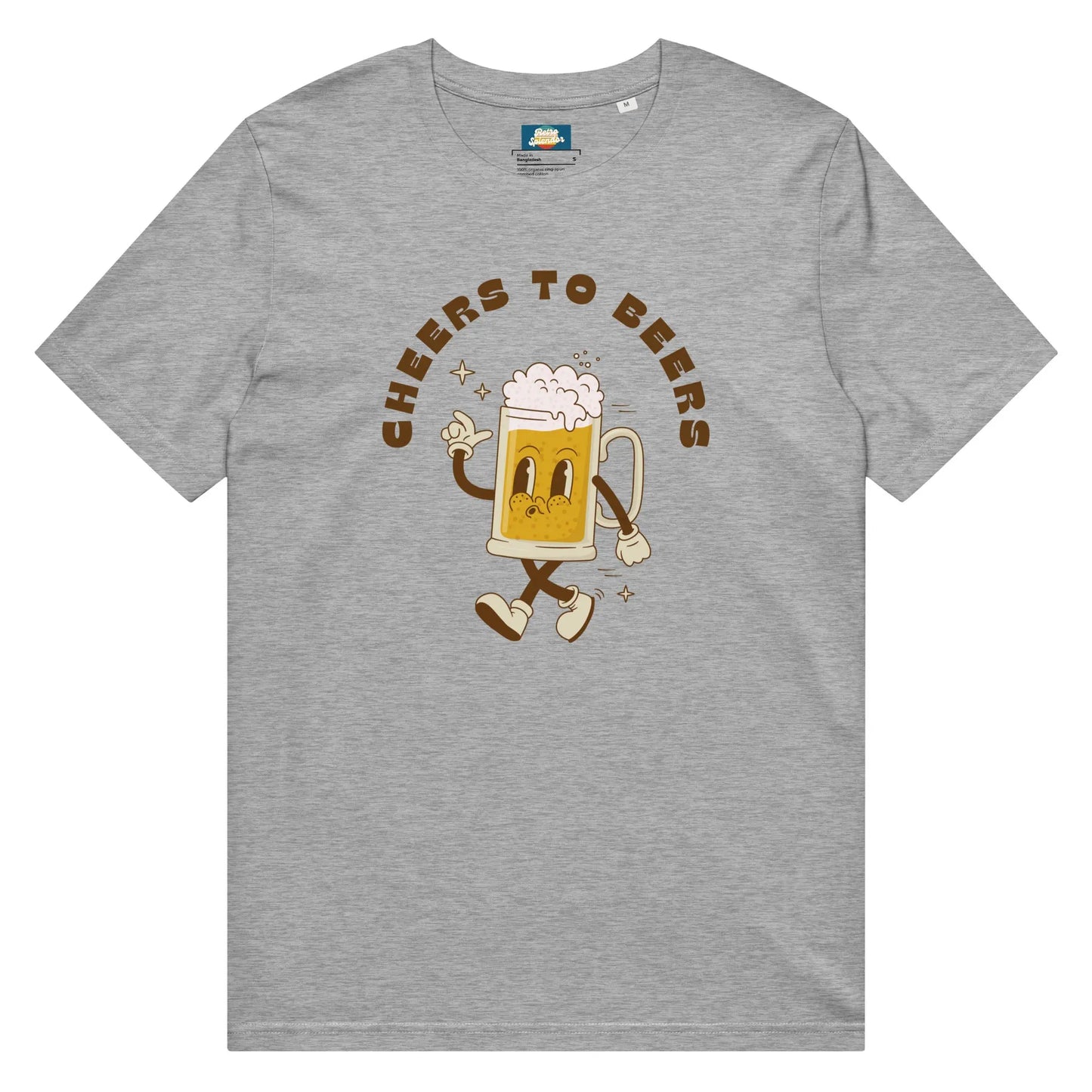 Cheers to Beers - Unisex organic mid-light t-shirt by Stanley/Stella Tags: beer, cheers, graphic, men, original, Printful, retro, shirt, tee, unisex, vintage RetroSplendor Apparel