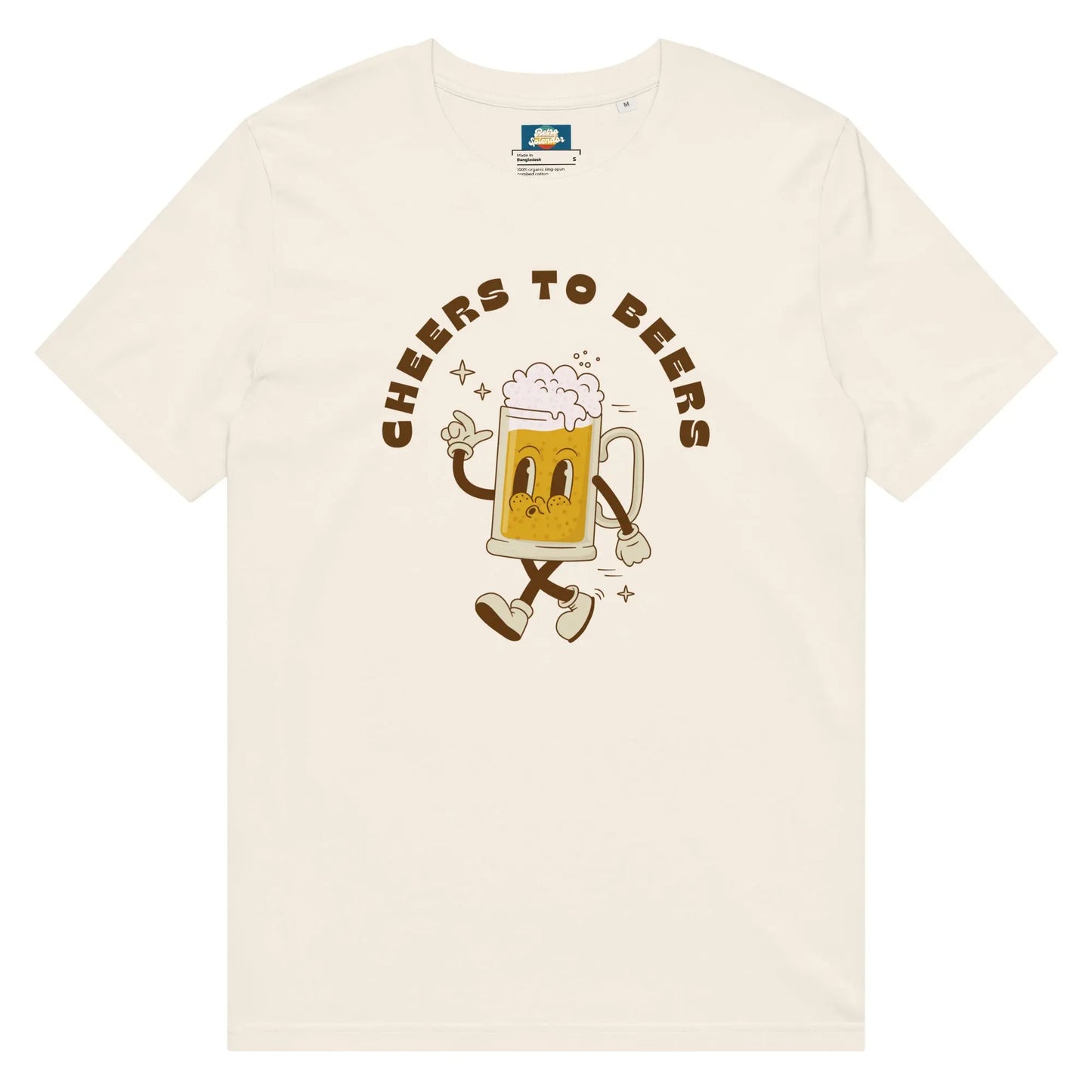 Cheers to Beers - Unisex organic mid-light t-shirt by Stanley/Stella Tags: beer, cheers, graphic, men, original, Printful, retro, shirt, tee, unisex, vintage RetroSplendor Apparel