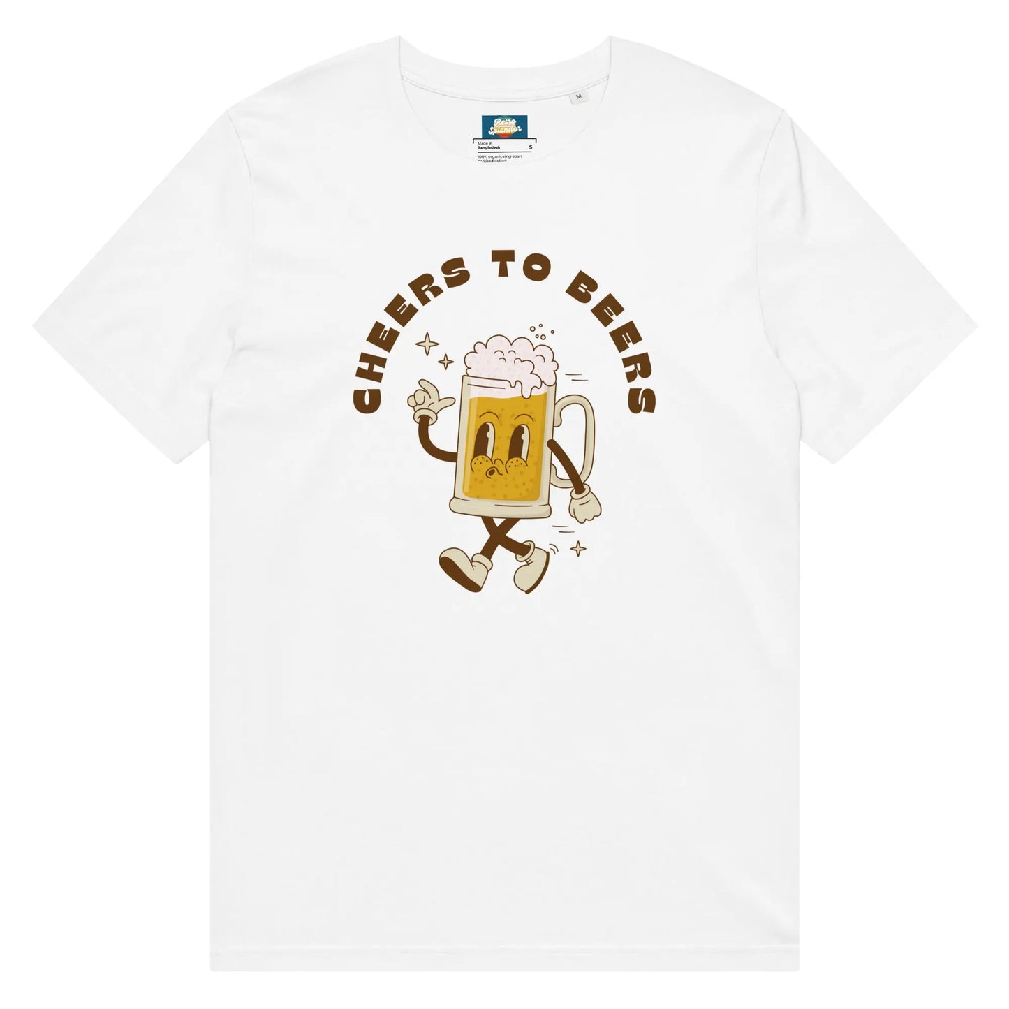 Cheers to Beers - Unisex organic mid-light t-shirt by Stanley/Stella Tags: beer, cheers, graphic, men, original, Printful, retro, shirt, tee, unisex, vintage RetroSplendor Apparel
