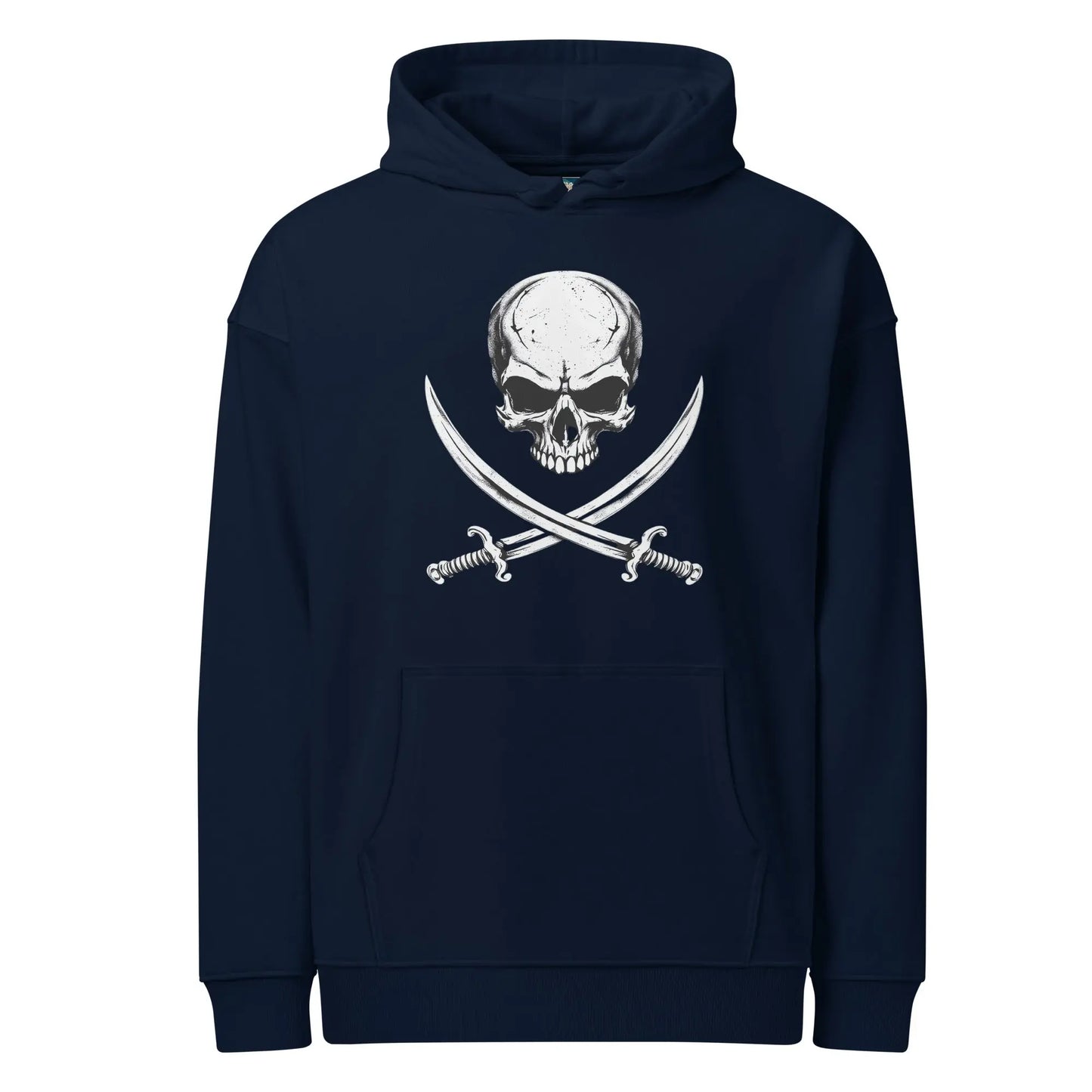 Doom Gate Skull - organic relaxed hoodie by Stanley/Stella Tags: cross bones, graphic tee, hoodie, organic cotton, original, Printful, retro, shirt, skull, sweatshirt, t-shirt, unisex, vintage RetroSplendor Apparel