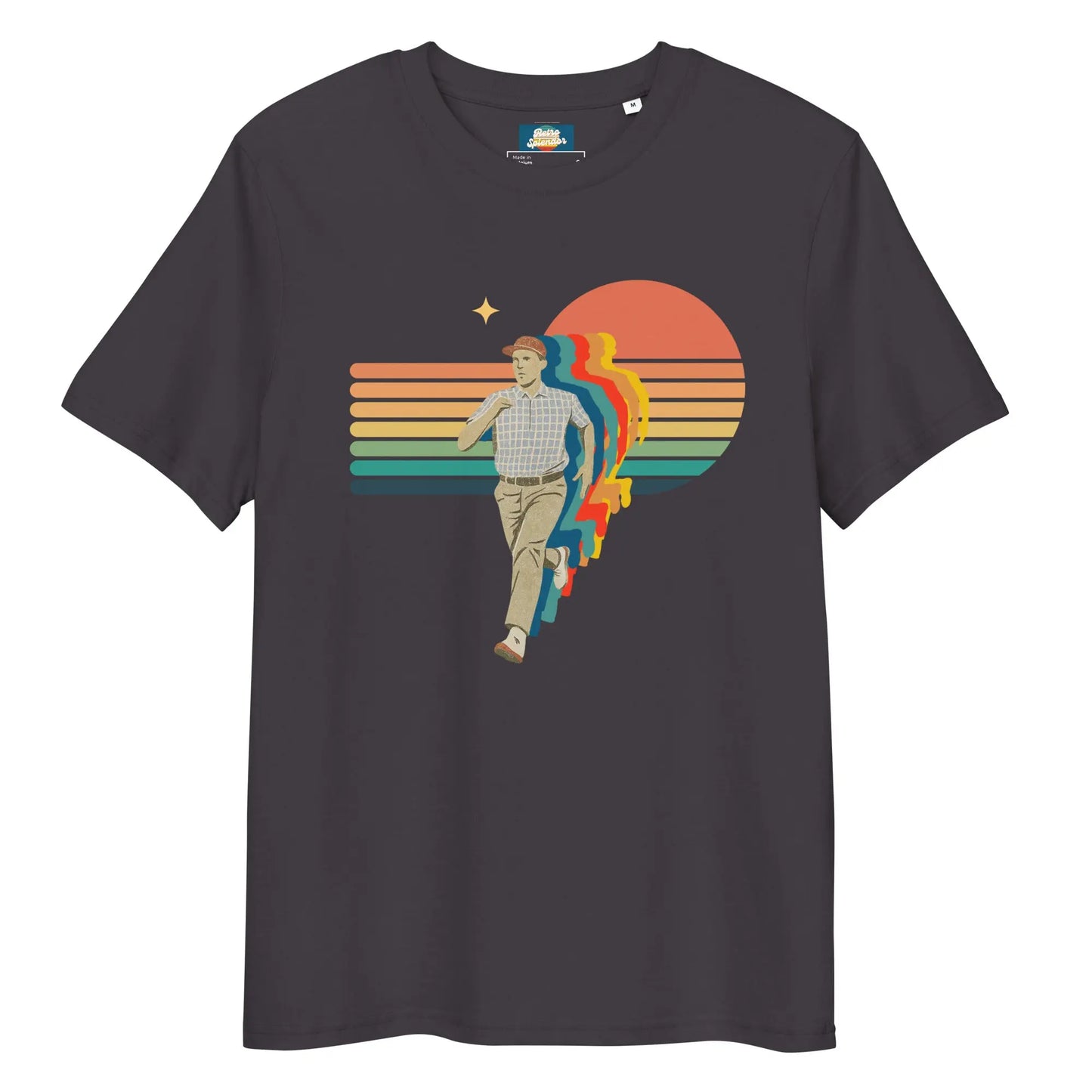 Run Forrest! - Unisex organic ribbed neck t-shirt by Stanley/Stella Tags: 90s, forrest gump, graphic, men, original, Printful, retro, run, running, shirt, tee, unisex, vintage, women RetroSplendor Apparel