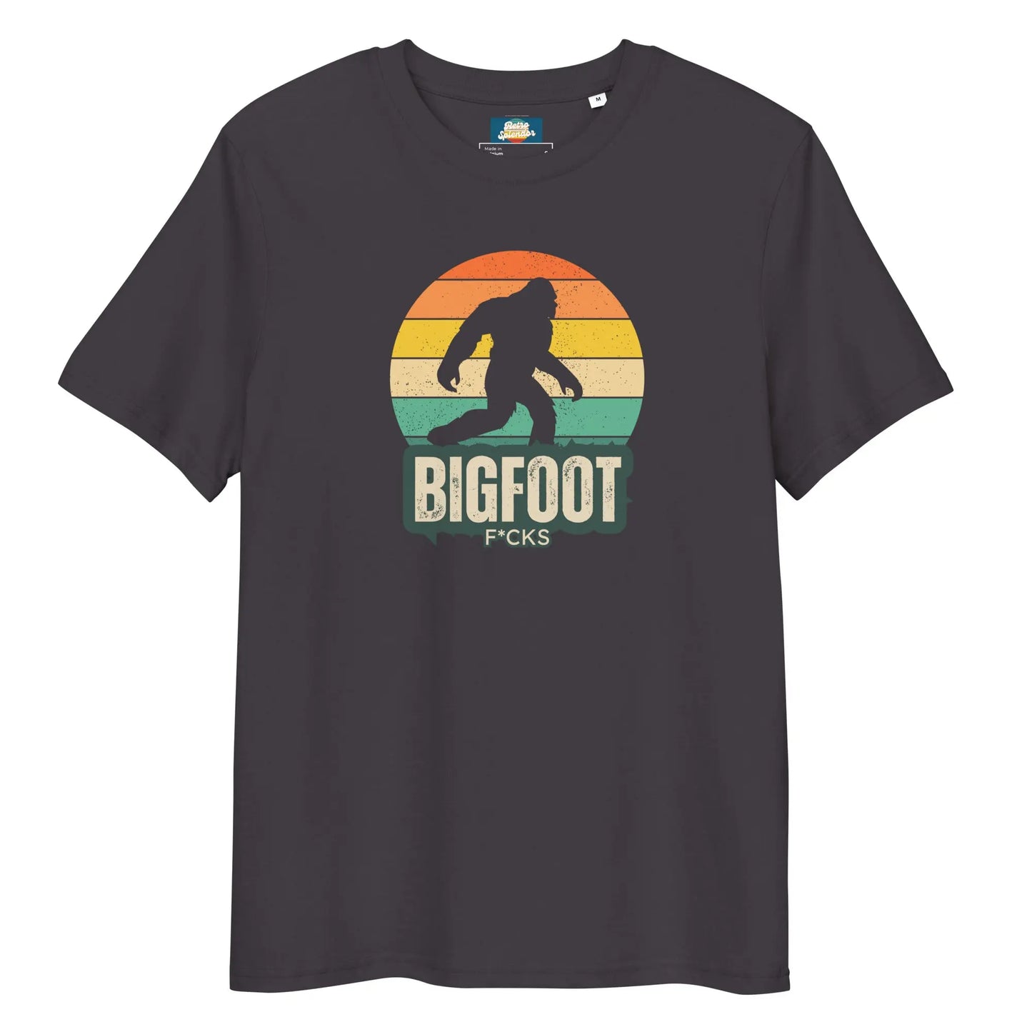 Bigfoot F*cks - Unisex organic ribbed neck t-shirt by Stanley/Stella Tags: bigfoot, cool, funny, graphic, men, original, Printful, retro, tee, unisex, vintage, women RetroSplendor Apparel