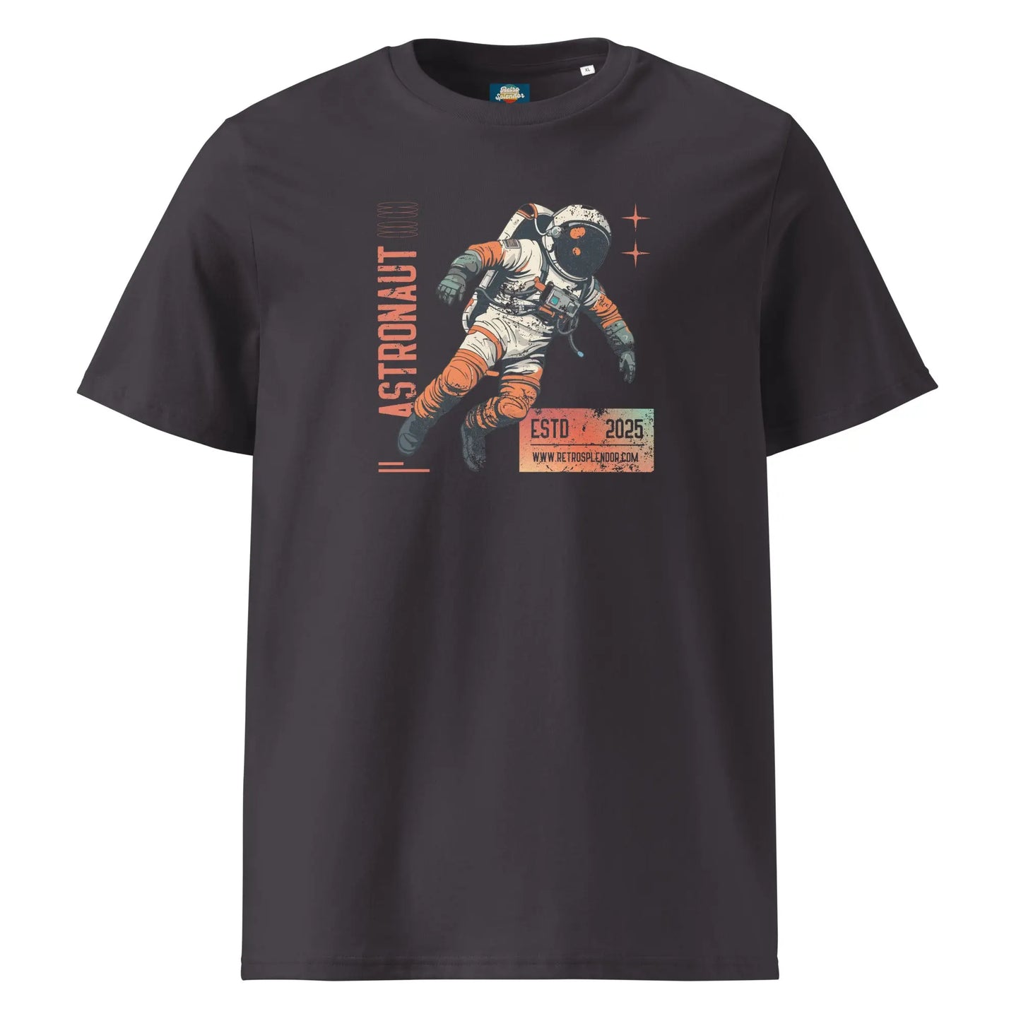 Astronaut - Distressed Unisex organic ribbed neck t-shirt by Stanley/Stella Tags: astronaut, graphic tee, original, Printful, retro, science, shirt, space, tee, vintage RetroSplendor Apparel