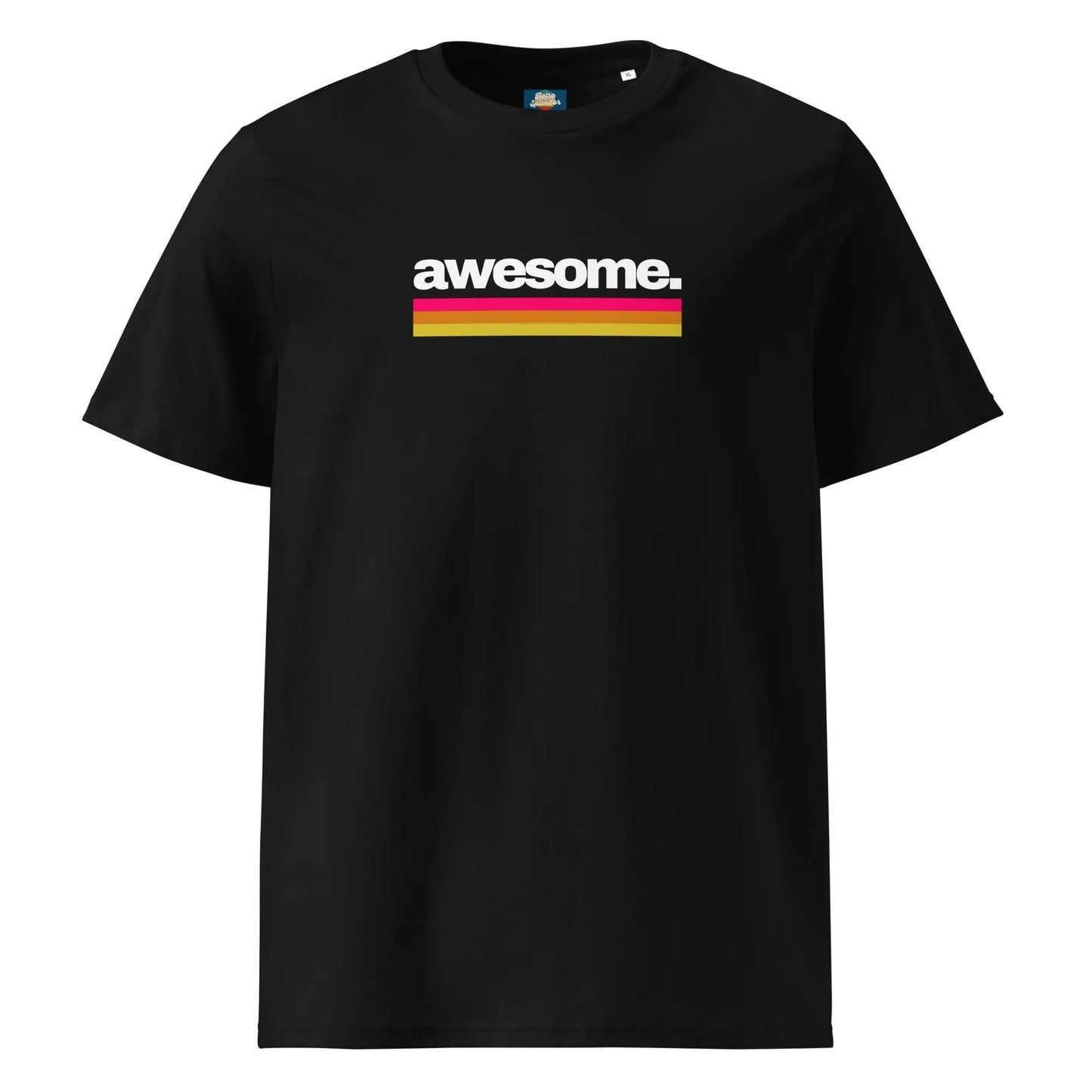 Awesome - organic ribbed neck t-shirt by Stanley/Stella Tags: 70s, 80s, awesome, graphic, logo, original, Printful, retro, slogan, tee, unisex, vintage RetroSplendor Apparel